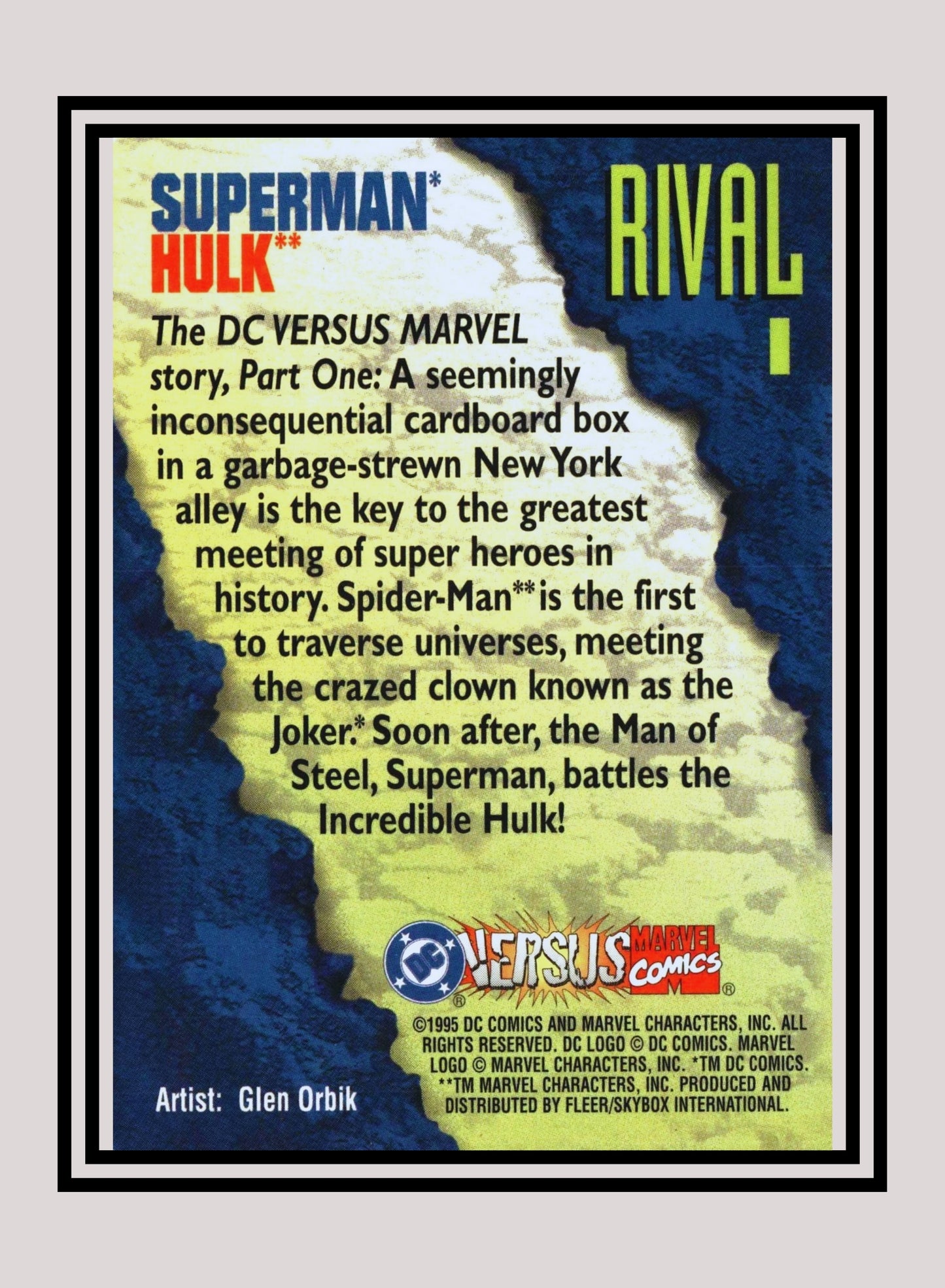 Marvel! 1x Superman / Hulk - Base (#001 - 1995 Fleer DC vs. Marvel Comics)