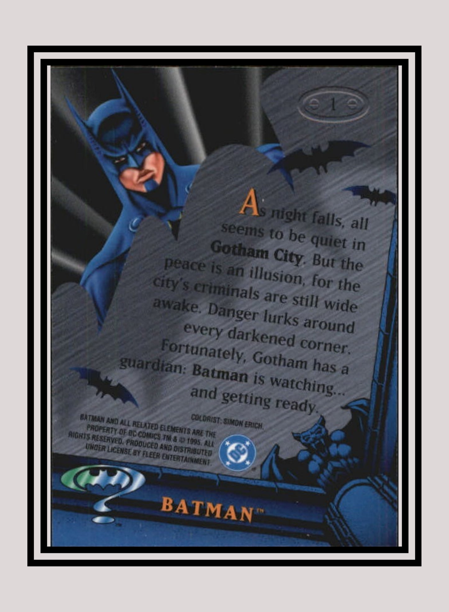 DC! 1x Batman - Base Metal (#001 - 1995 Fleer Batman Forever Metal)