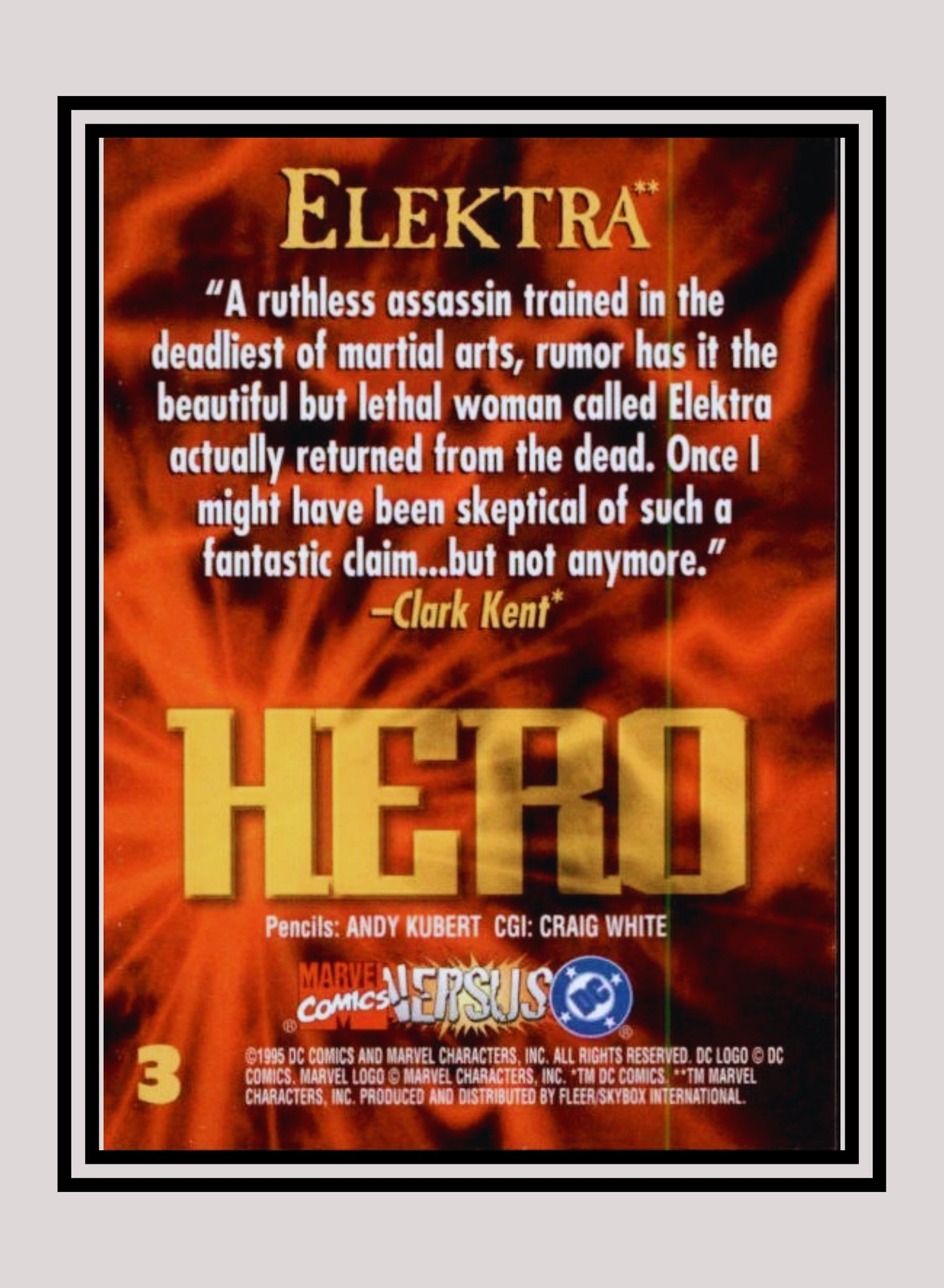 Marvel! 1x Elektra - Base (#003 - 1995 Fleer DC vs. Marvel Comics)