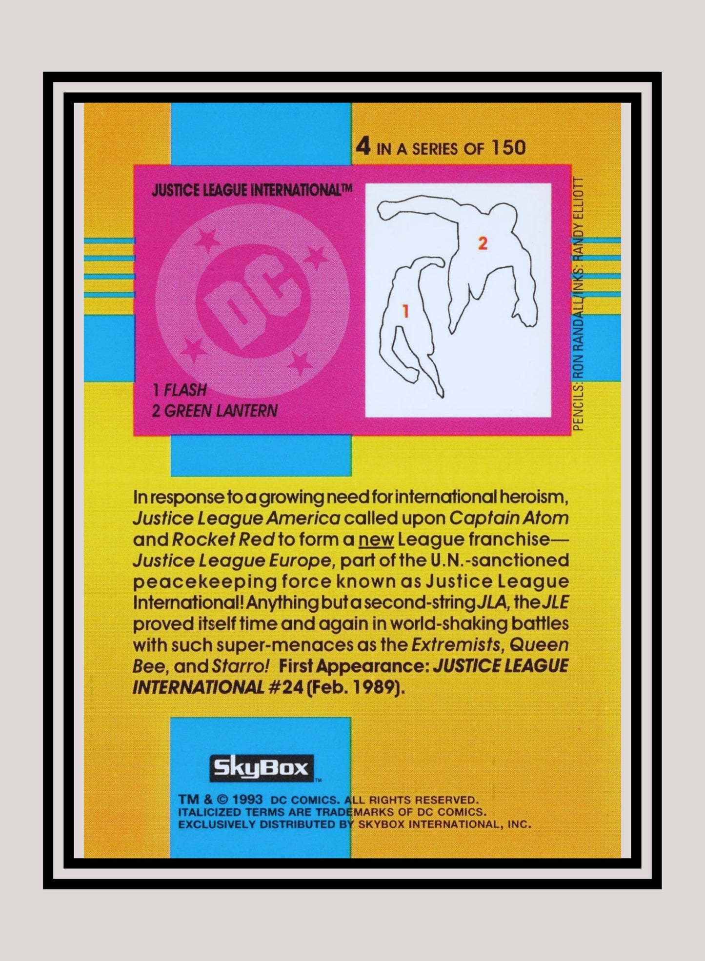 DC! 1x Justice League International - Base (#004 - 1993 Skybox DC Cosmic Teams)