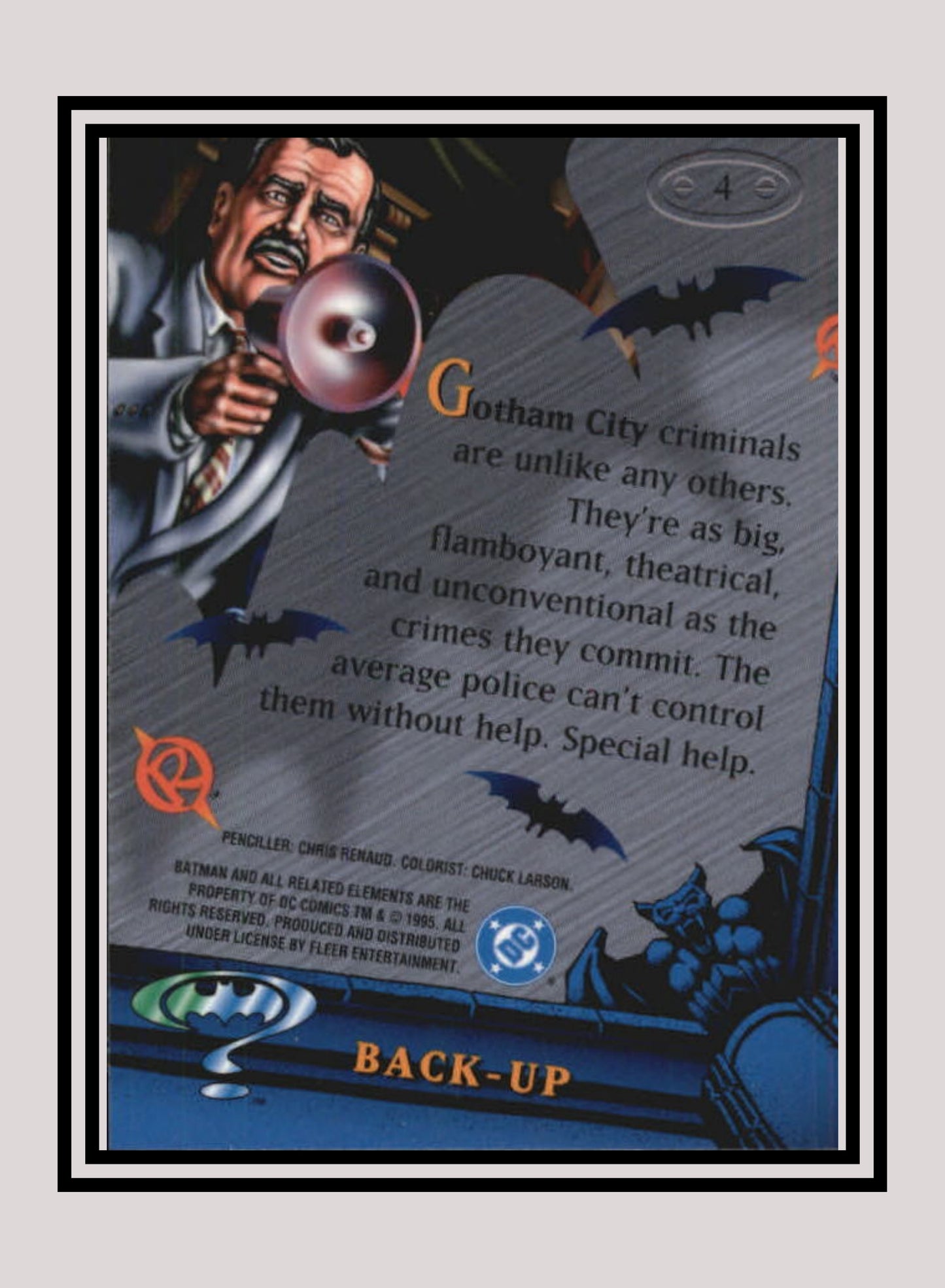 DC! 1x Back-Up - Base Metal (#004 - 1995 Fleer Batman Forever Metal)