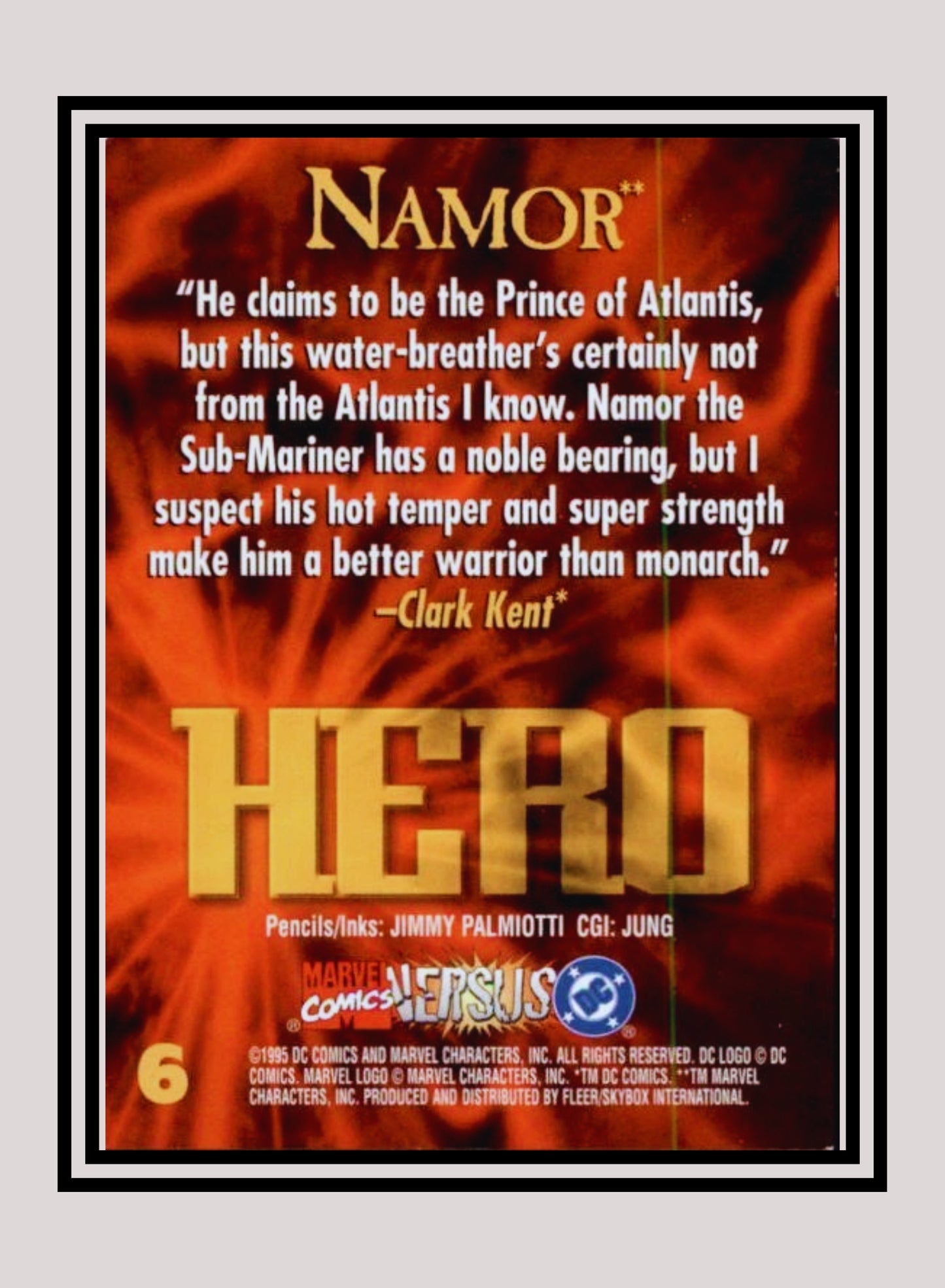 Marvel! 1x Namor - Base (#006 - 1995 Fleer DC vs. Marvel Comics)