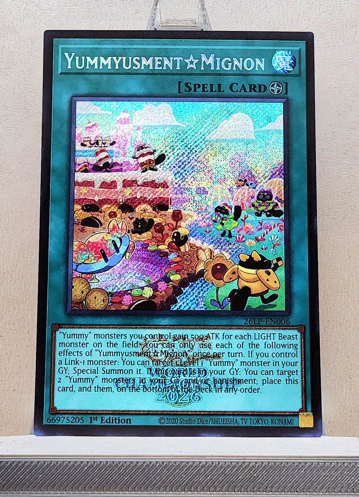 Yugioh! 1x Yummyusment☆Mignon (26LP - Emblazoned Secret Rare) Limited Edition