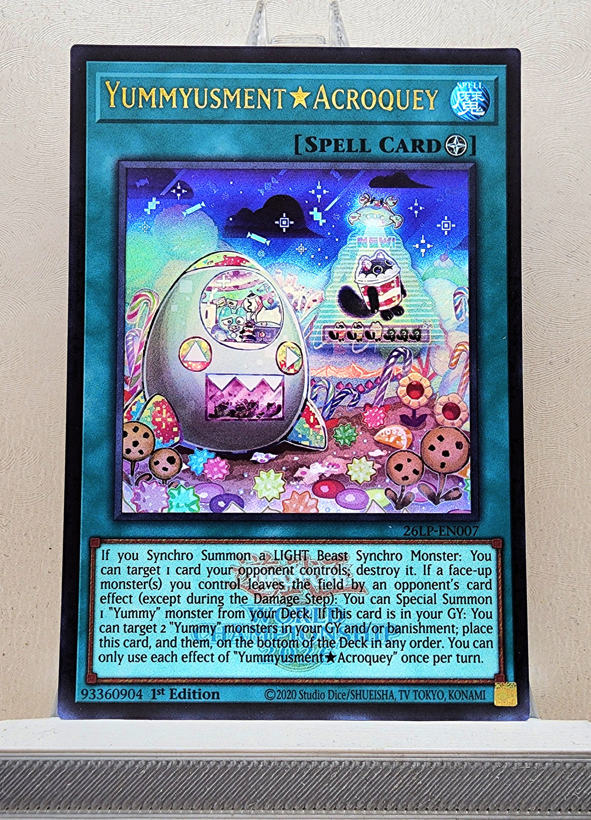 Yugioh! 1x Yummyusment★Acroquey (26LP - Emblazoned Ultra Rare) Limited Edition