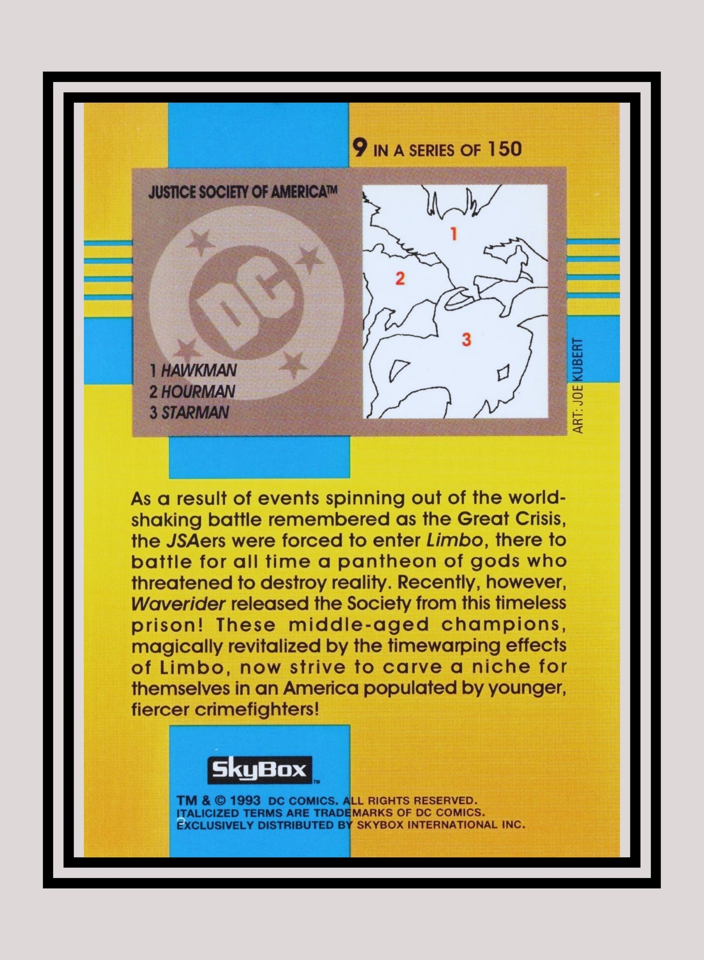 DC! 1x Justice Society of America - Base (#009 - 1993 Skybox DC Cosmic Teams)