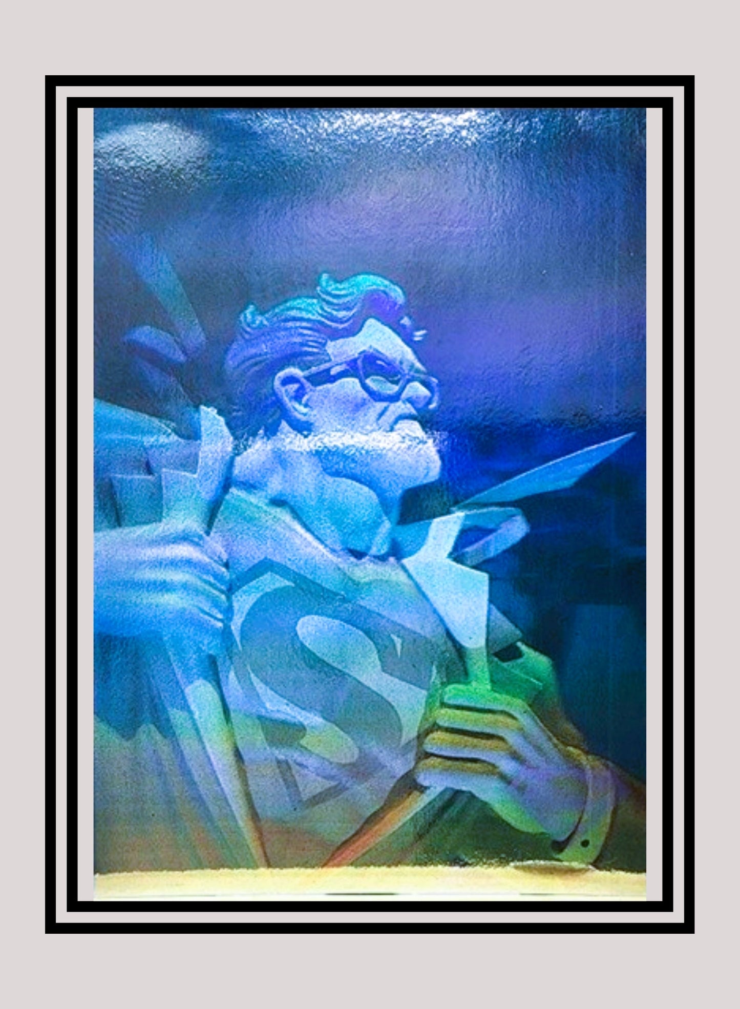 DC! 1x Menace Over Metropolis! - Hologram (#01 - 1996 Fleer Superman Hologram Series)