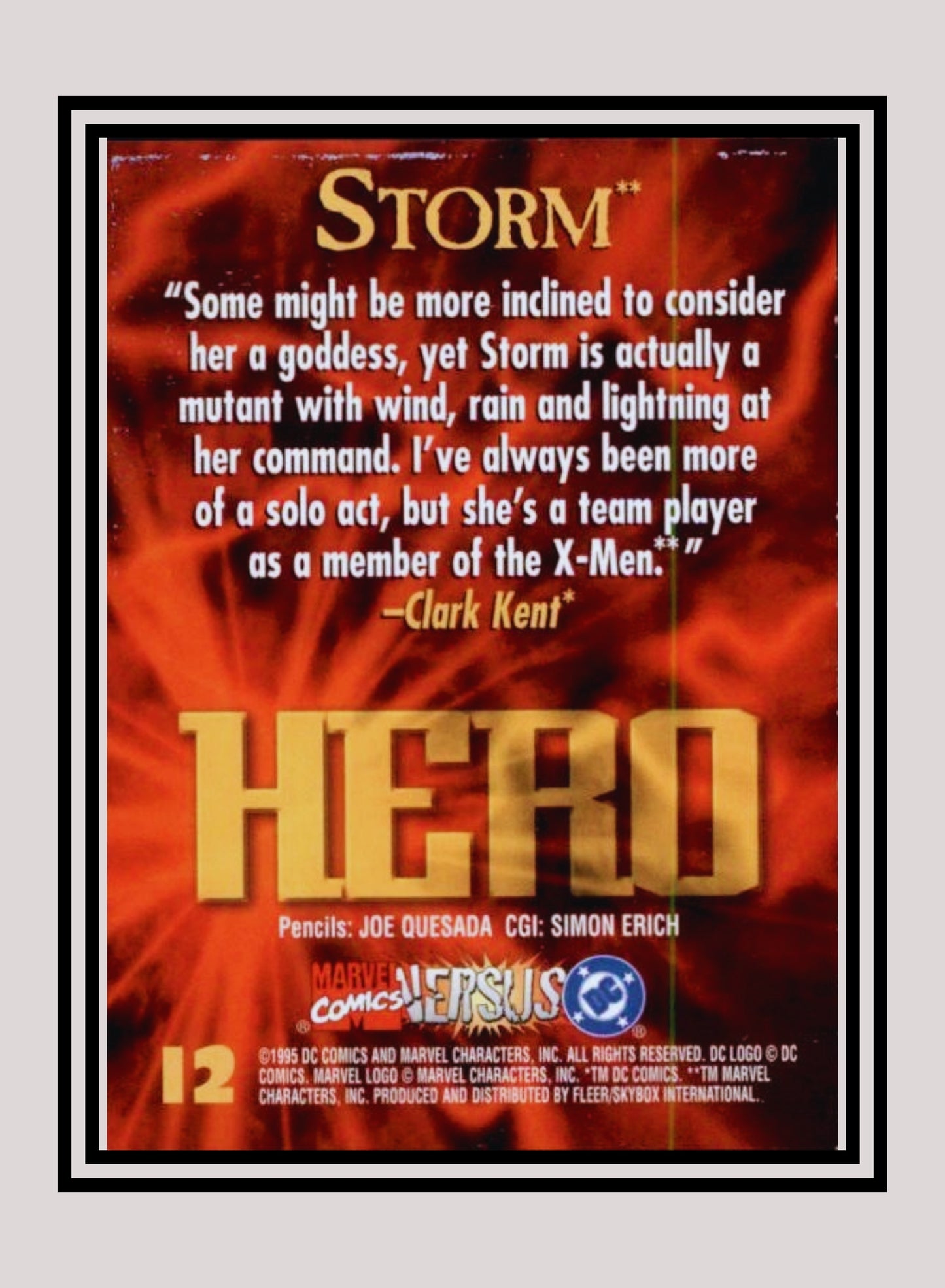 Marvel! 1x Storm - Base (#012 - 1995 Fleer DC vs. Marvel Comics)