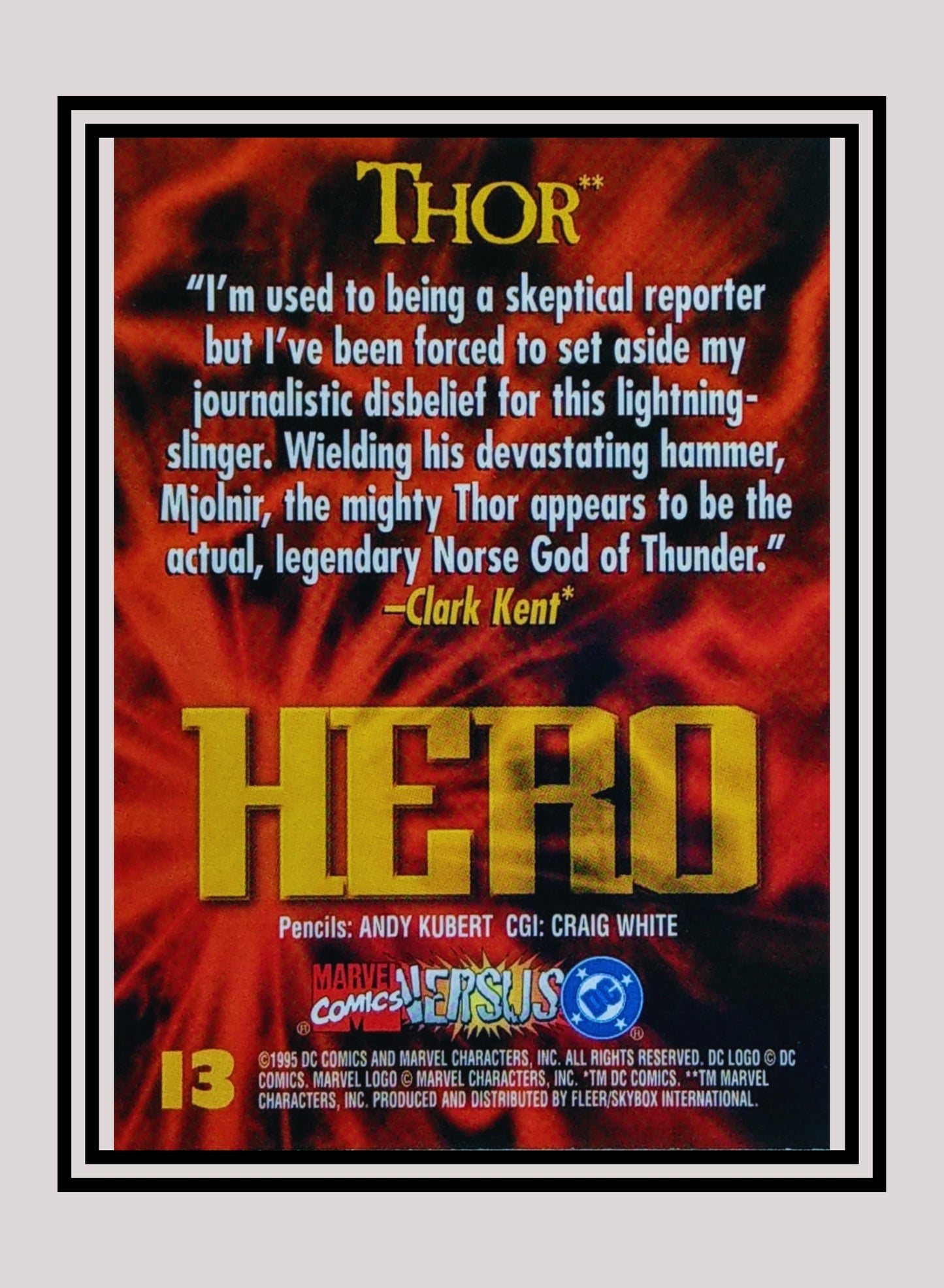 Marvel! 1x Thor - Base (#013 - 1995 Fleer DC vs. Marvel Comics)