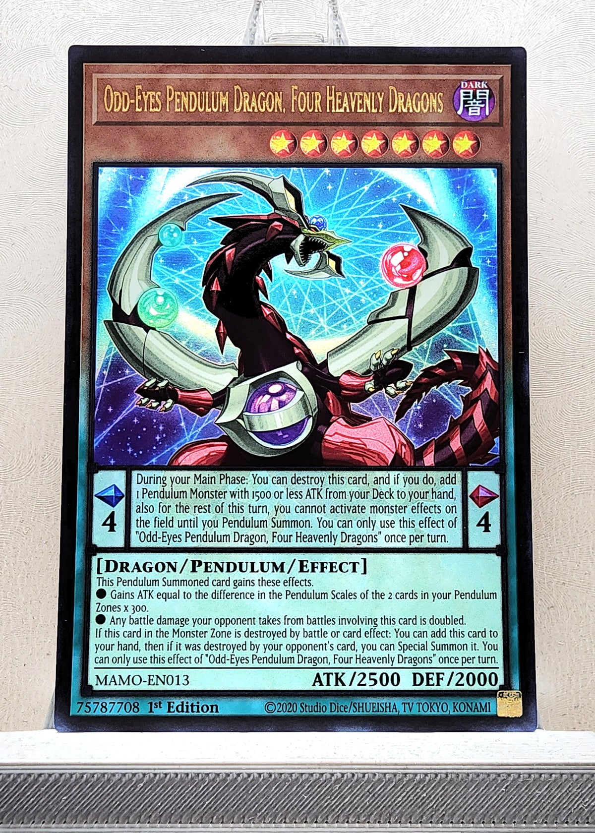 Yugioh! 1x Odd-Eyes Pendulum Dragon, Four Heavenly Dragons (MAMO - Ultra Rare) 1st Edition