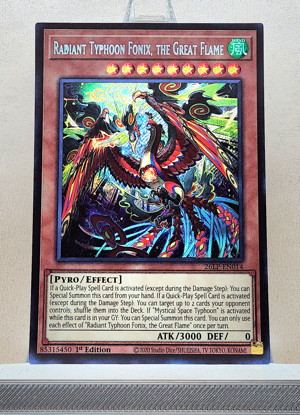 Yugioh! 1x Radiant Typhoon Fonix, the Great Flame (26LP - Secret Rare) Limited Edition