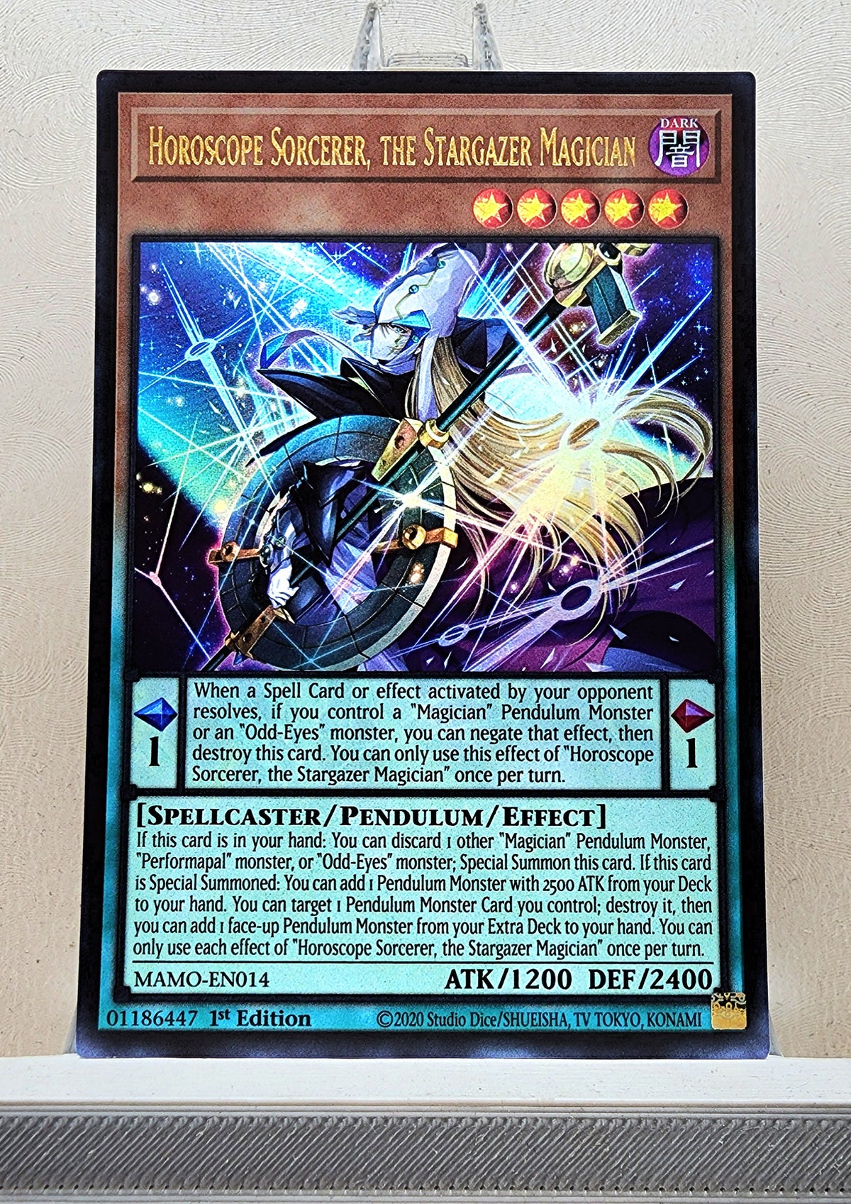 Yugioh! 1x Horoscope Sorcerer, the Stargazer Magician (MAMO - Ultra Rare) 1st Edition