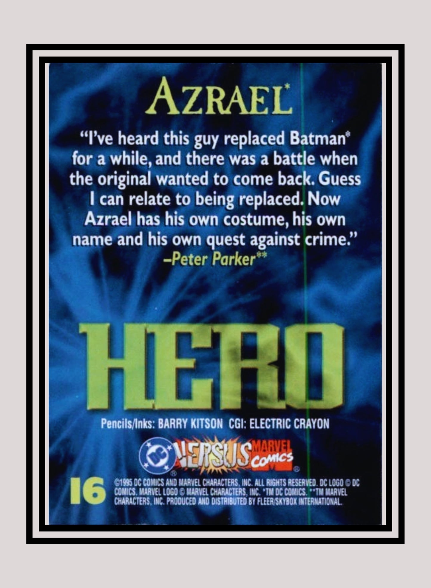 Marvel! 1x Azrael - Base (#016 - 1995 Fleer DC vs. Marvel Comics)