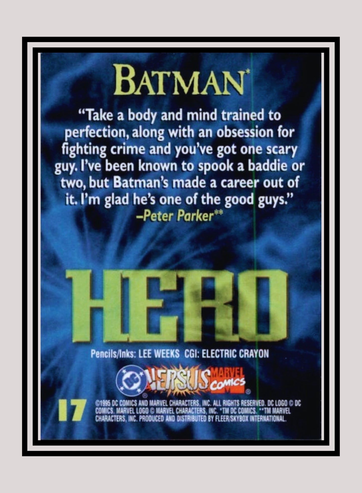 Marvel! 1x Batman - Base (#017 - 1995 Fleer DC vs. Marvel Comics)