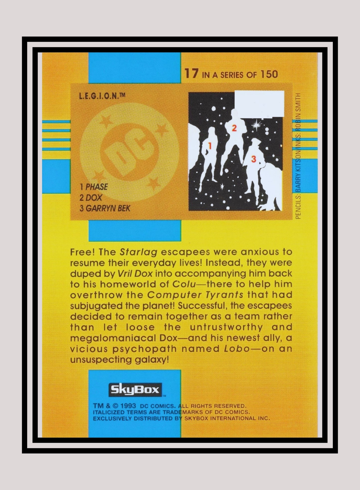 DC! 1x L.E.G.I.O.N - Base (#017 - 1993 Skybox DC Cosmic Teams)