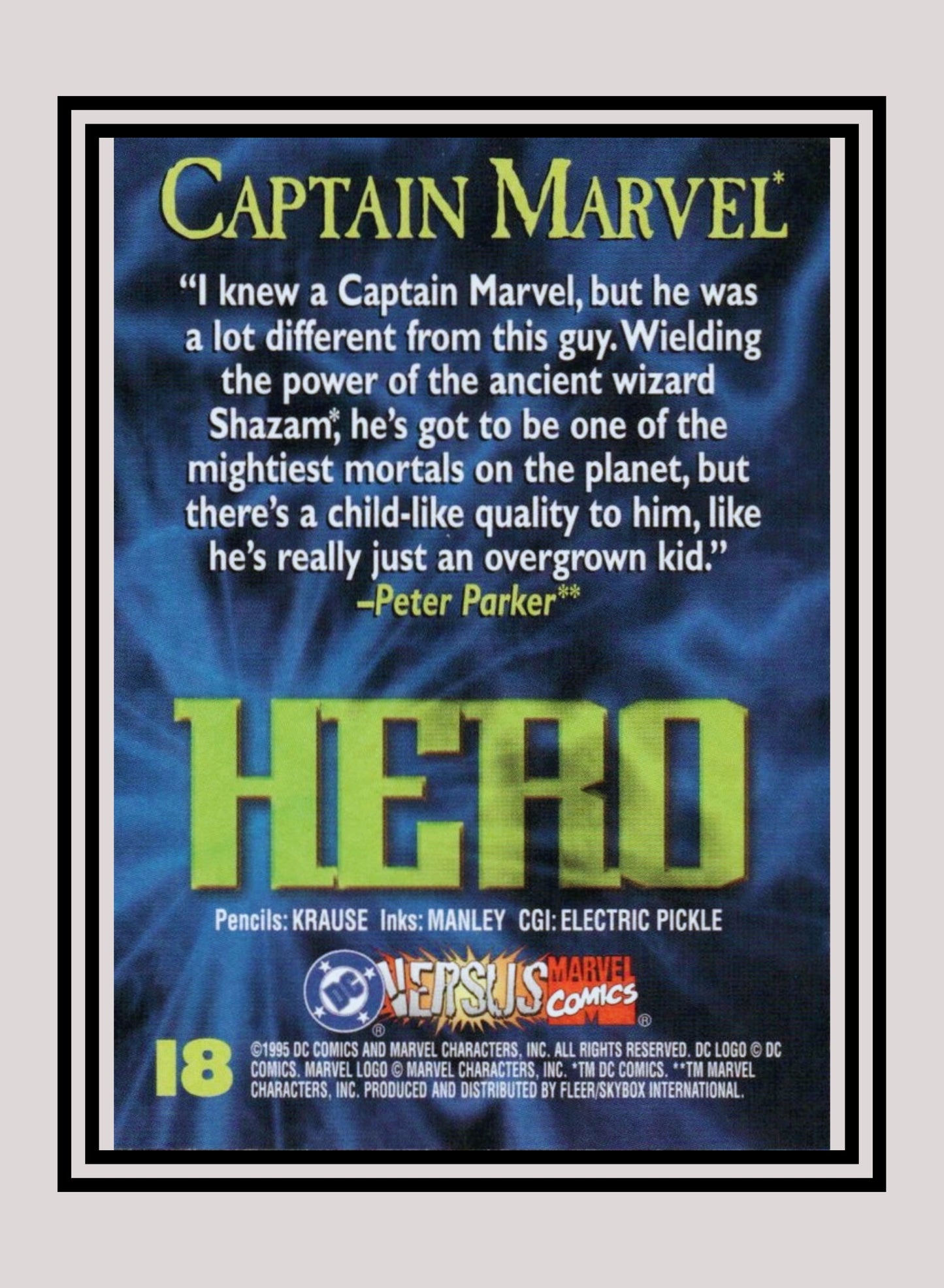 Marvel! 1x Captain Marvel - Base (#018 - 1995 Fleer DC vs. Marvel Comics)