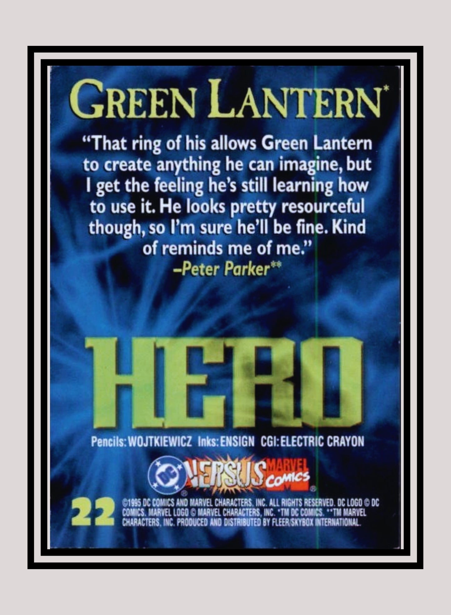 Marvel! 1x Green Lantern - Base (#022 - 1995 Fleer DC vs. Marvel Comics)