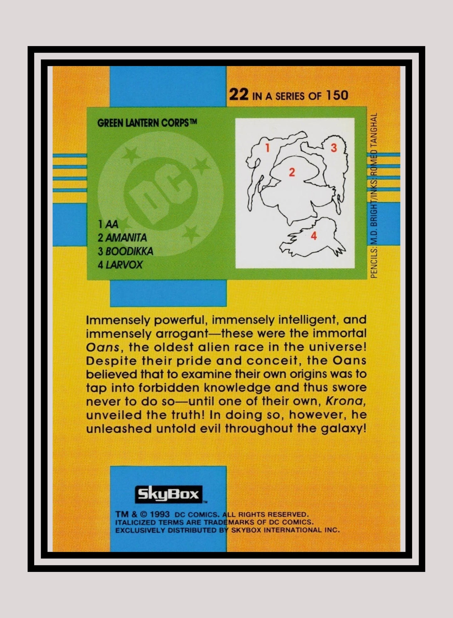 DC! 1x Green Lantern Corps - Base (#022 - 1993 Skybox DC Cosmic Teams)