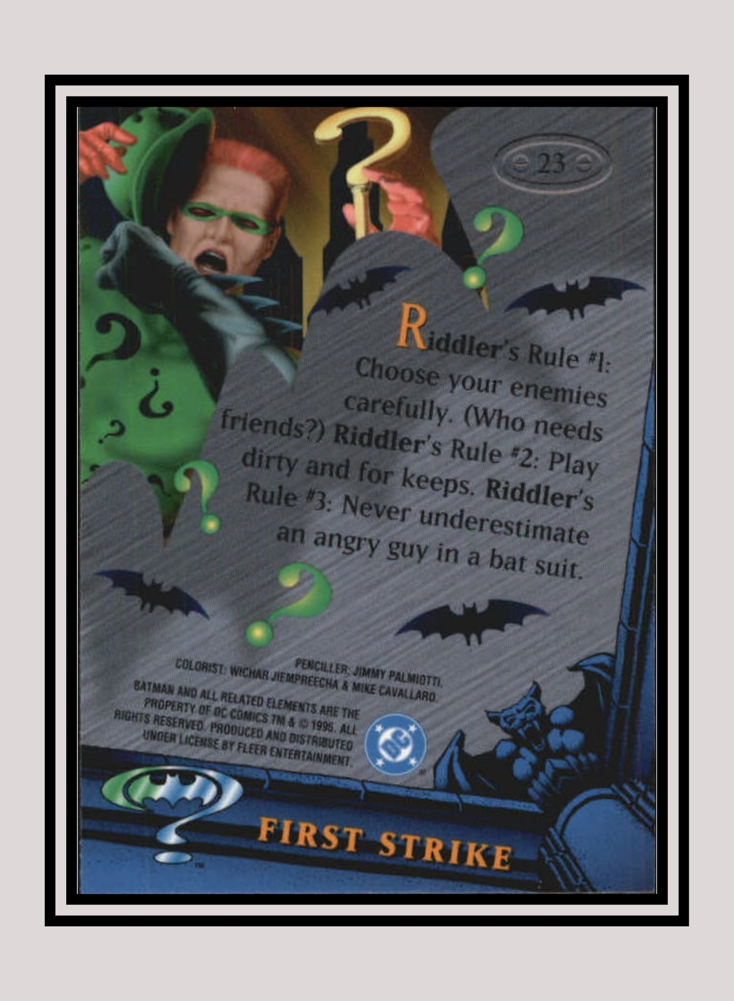 DC! 1x First Strike - Base Metal (#023 - 1995 Fleer Batman Forever Metal)