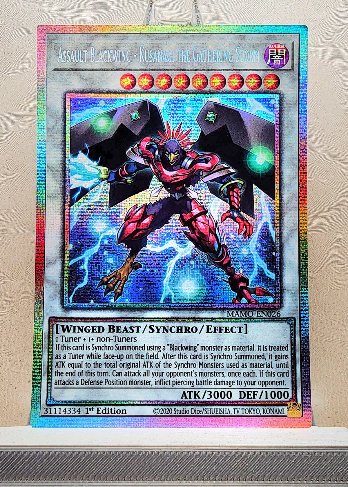Yugioh! 1x Assault Blackwing - Kusanagi the Gathering Storm (MAMO - Starlight Rare) 1st Edition