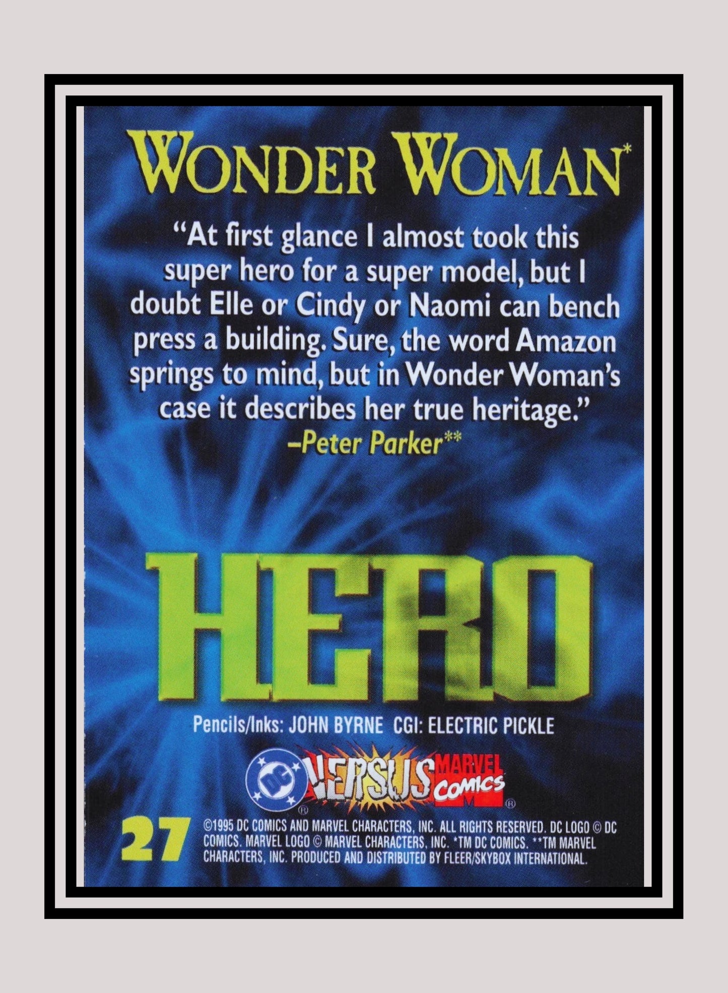 Marvel! 1x Wonder Woman - Base (#027 - 1995 Fleer DC vs. Marvel Comics)