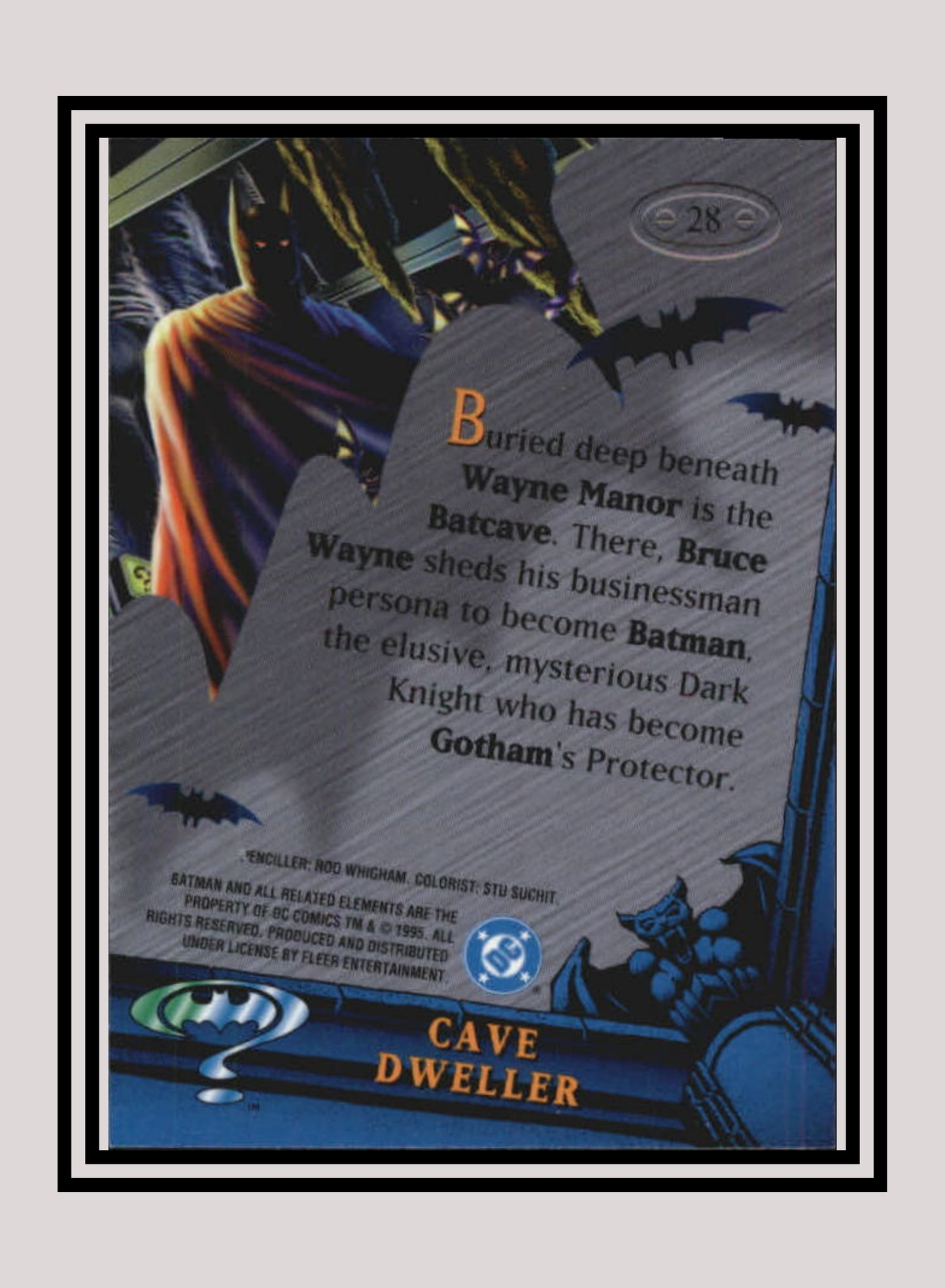 DC! 1x Cave Dweller - Base Metal (#028 - 1995 Fleer Batman Forever Metal)
