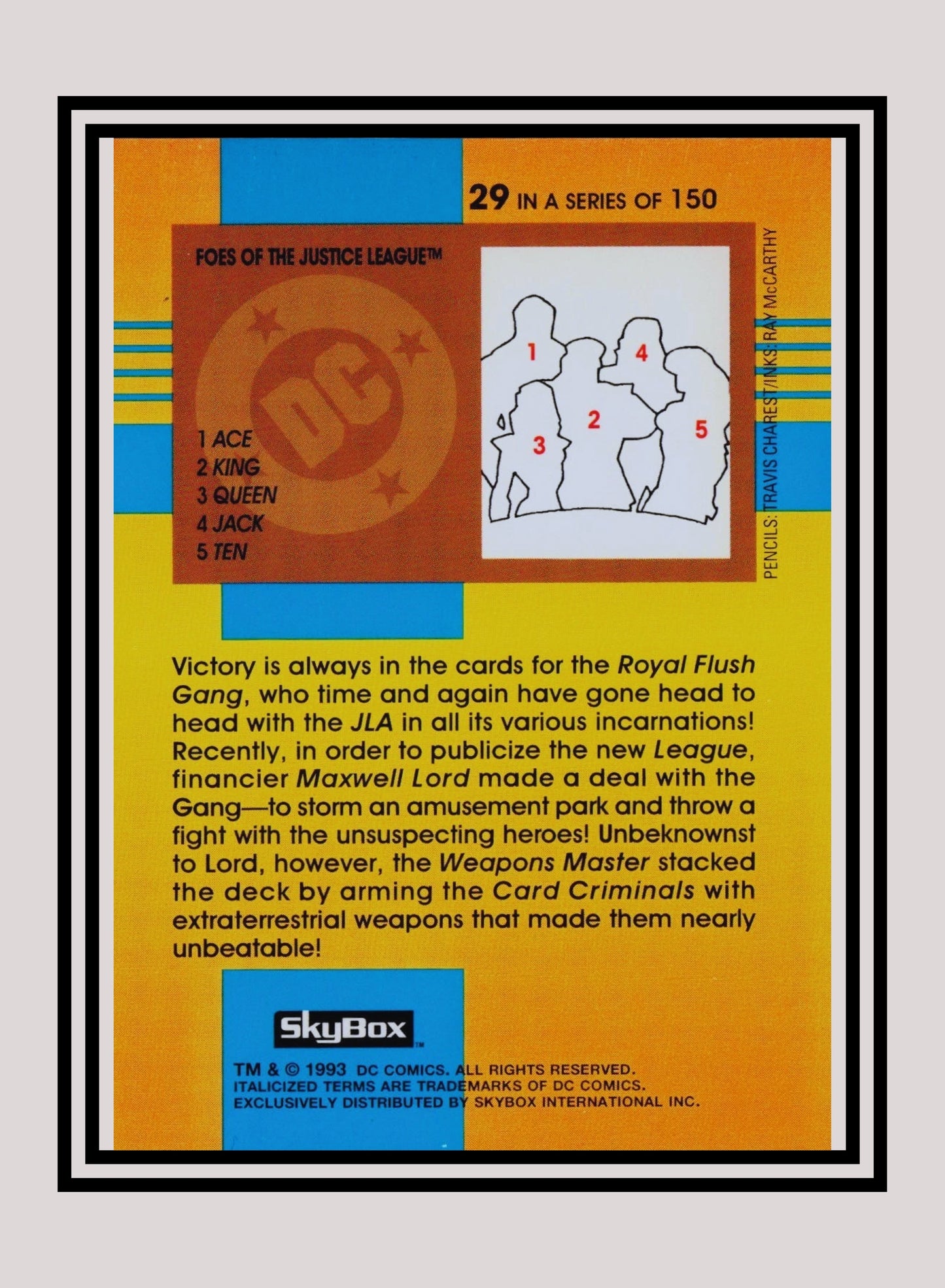 DC! 1x Foes of the Justice League - Base (#029 - 1993 Skybox DC Cosmic Teams)