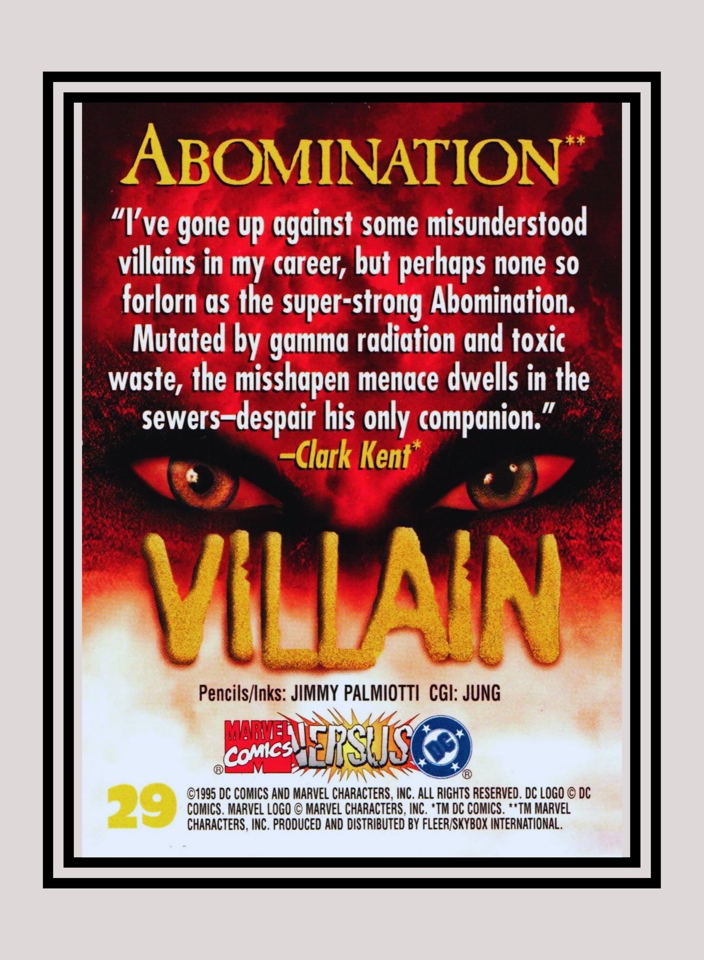 Marvel! 1x Abomination - Base (#029 - 1995 Fleer DC vs. Marvel Comics)