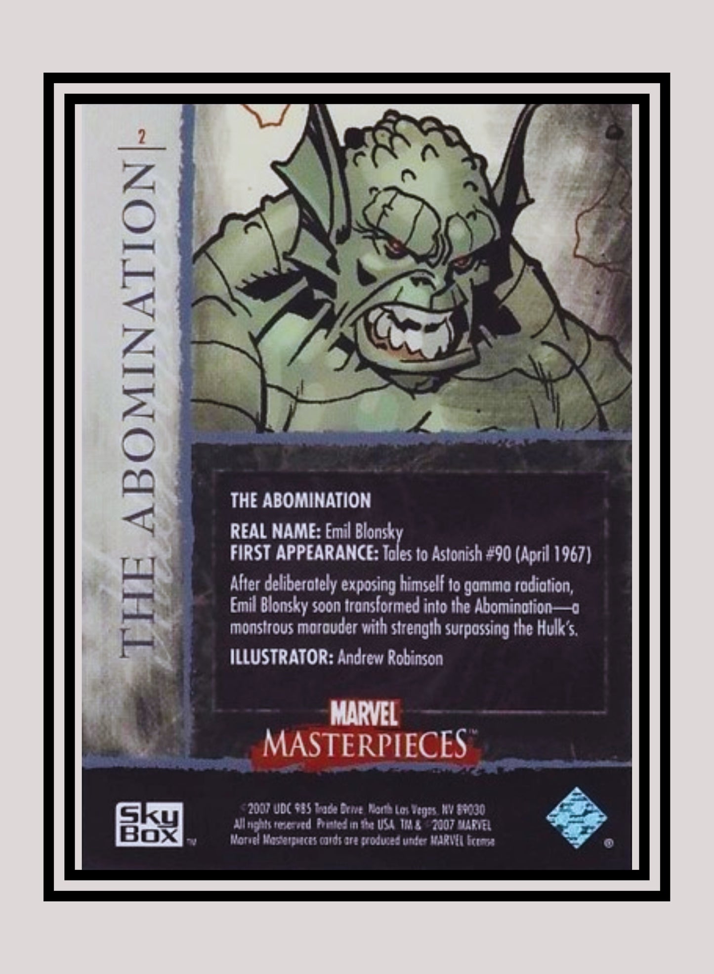 Marvel! 1x The Abomination - Base (#02 - 2007 Upper Deck Marvel Masterpieces)