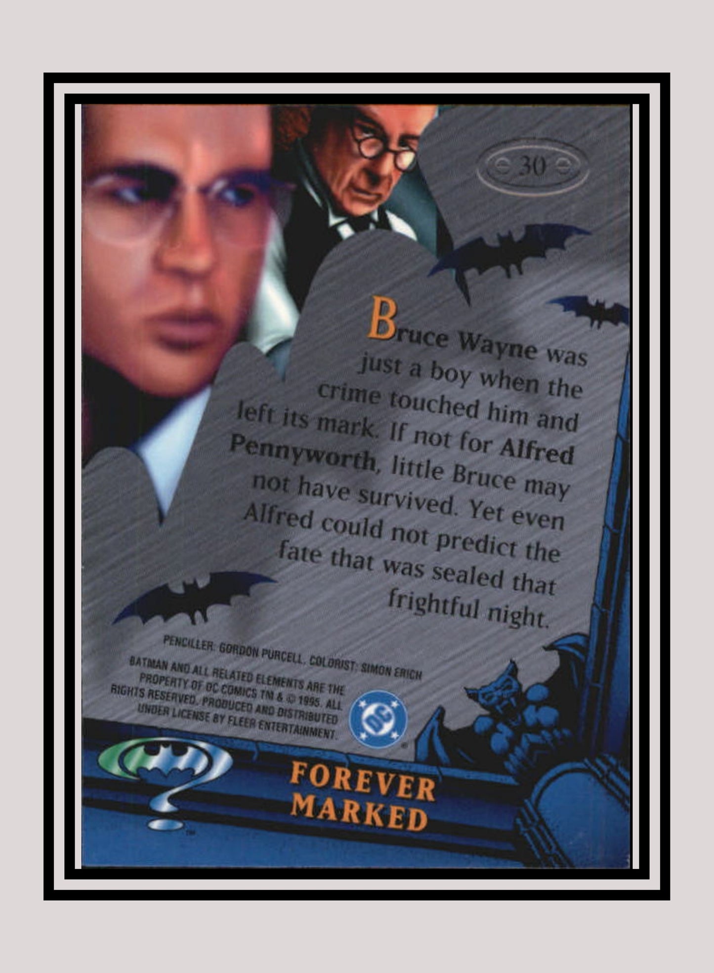 DC! 1x Forever Marked - Base Metal (#030 - 1995 Fleer Batman Forever Metal)