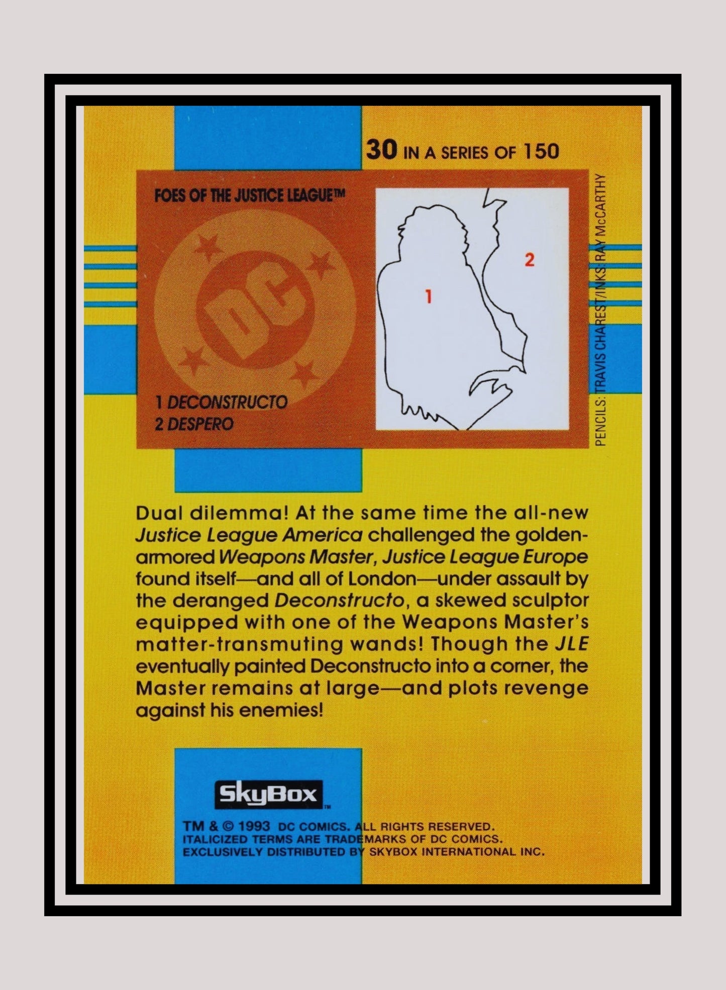 DC! 1x Foes of the Justice League - Base (#030 - 1993 Skybox DC Cosmic Teams)