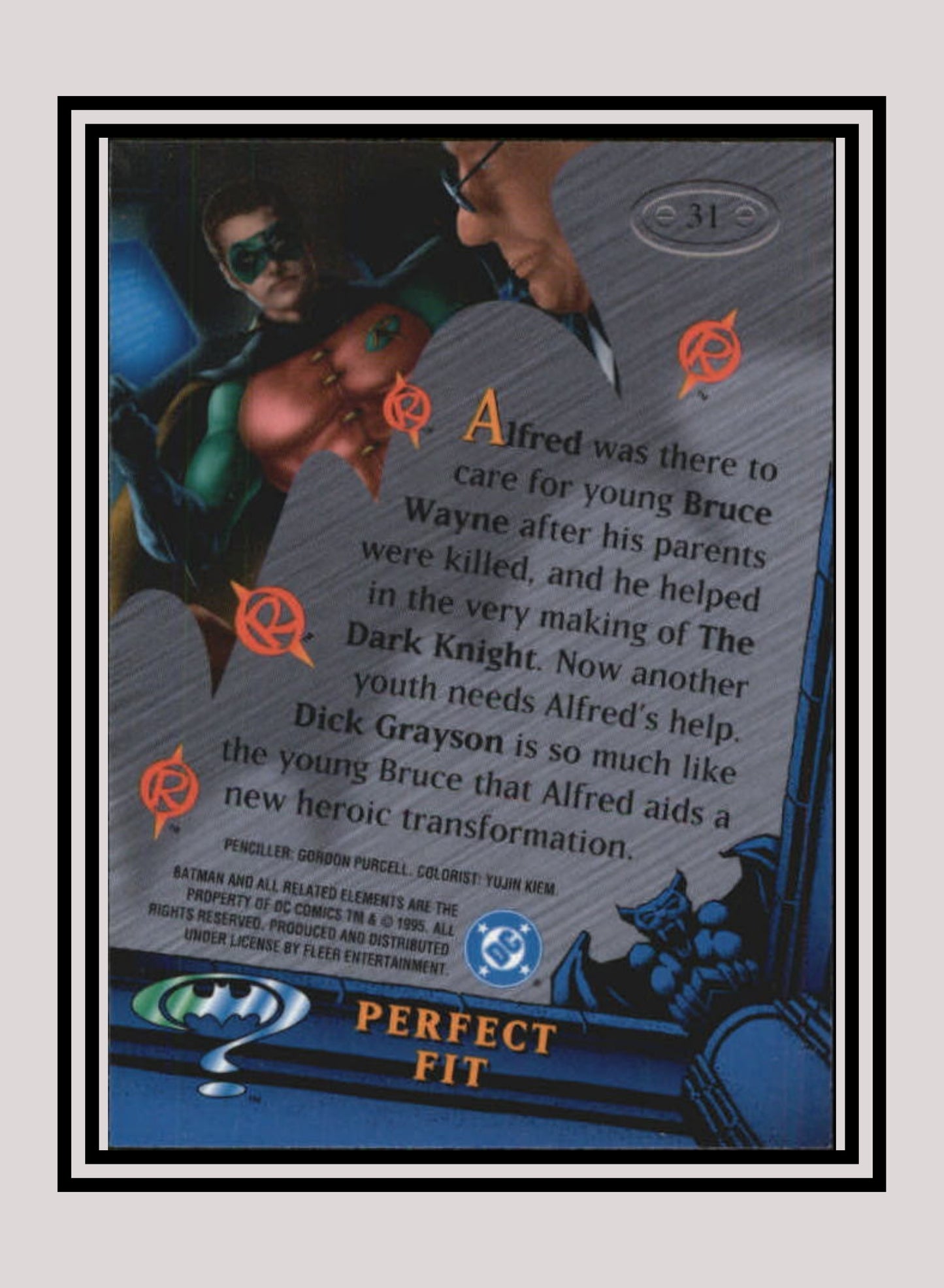 DC! 1x Perfect Fit - Base Metal (#031 - 1995 Fleer Batman Forever Metal)