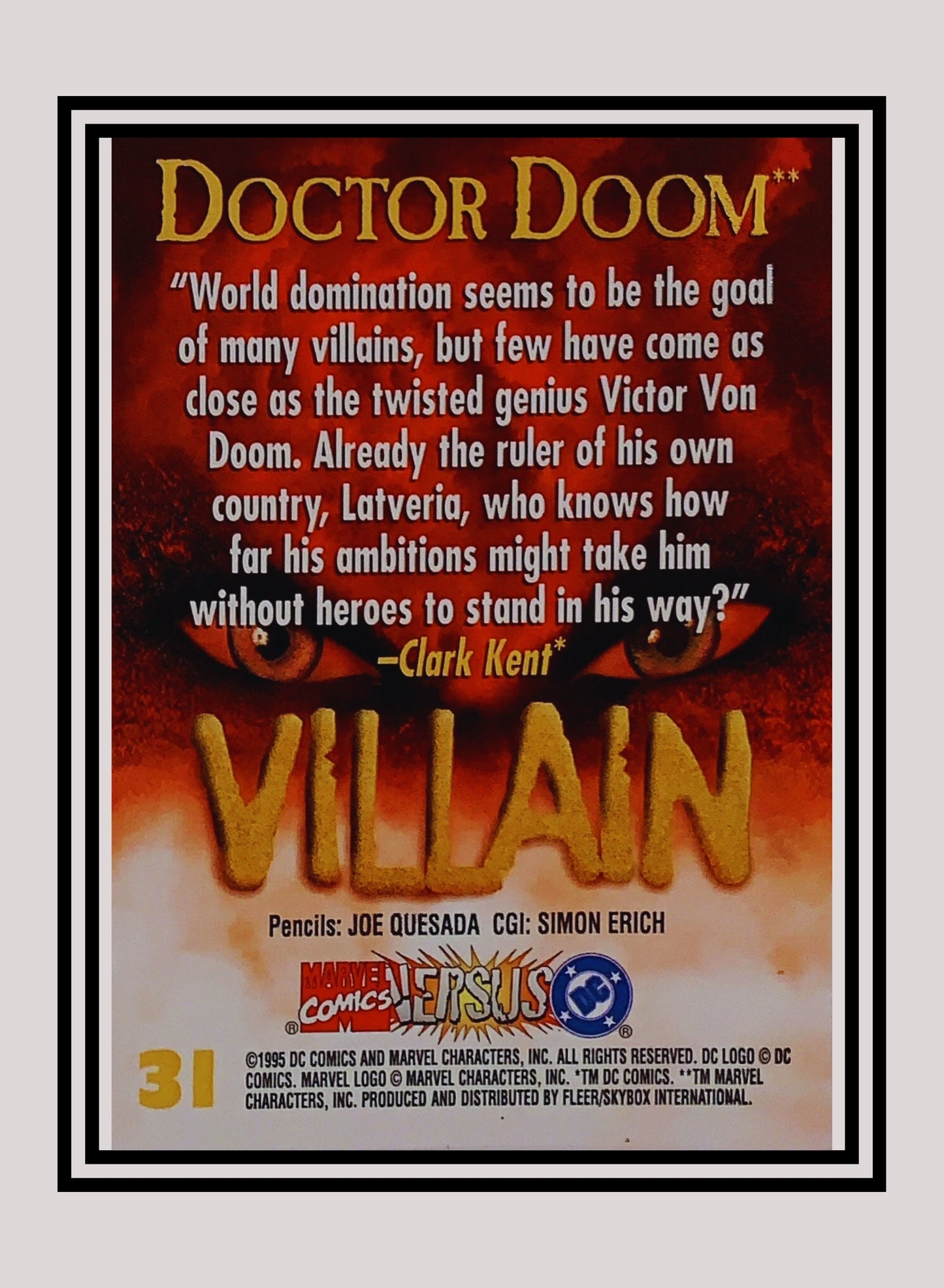 Marvel! 1x Doctor Doom - Base (#031 - 1995 Fleer DC vs. Marvel Comics)