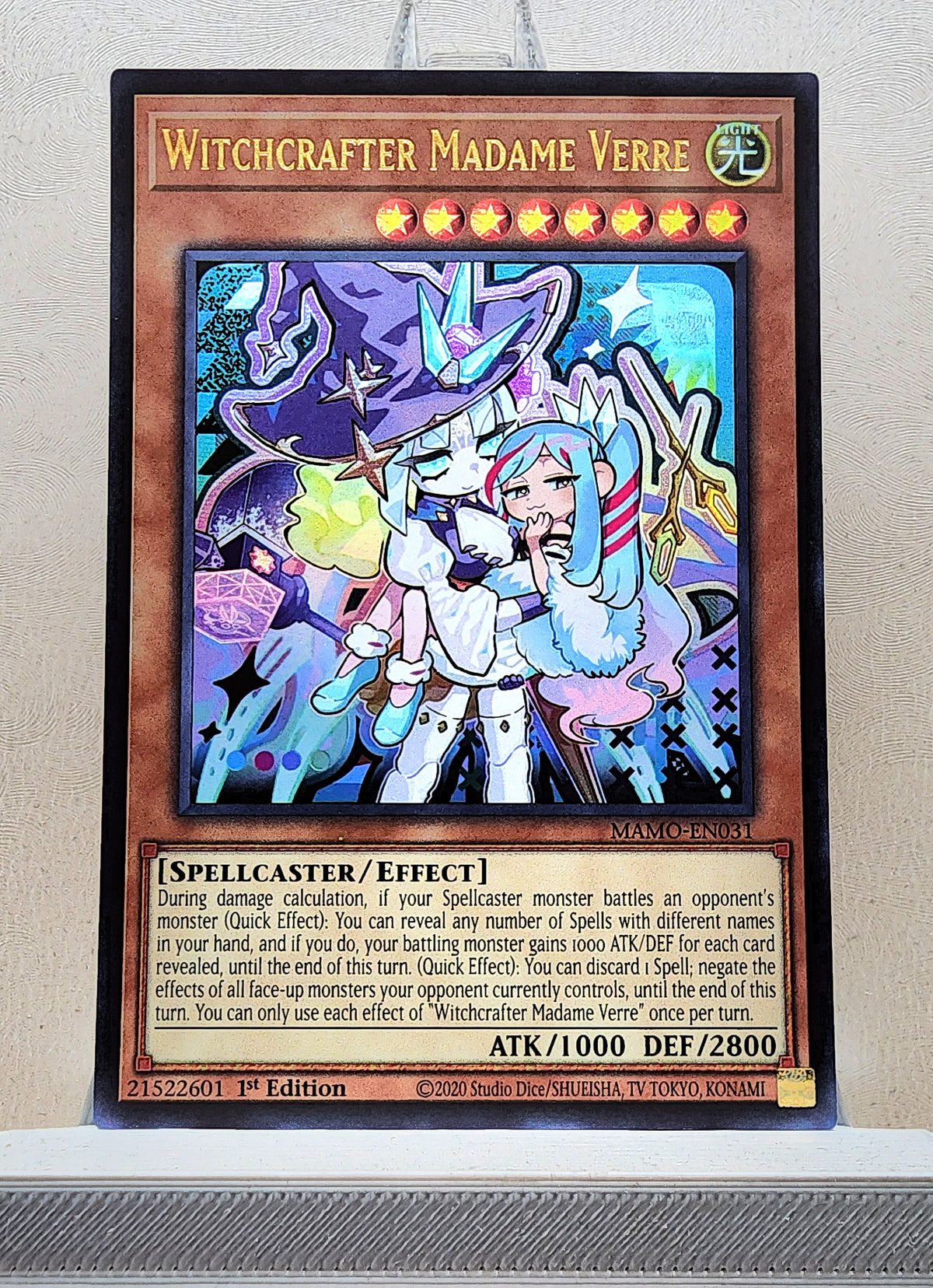 Yugioh! 1x Witchcrafter Madame Verre Chibi Artwork (MAMO - Ultra Rare) 1st Edition