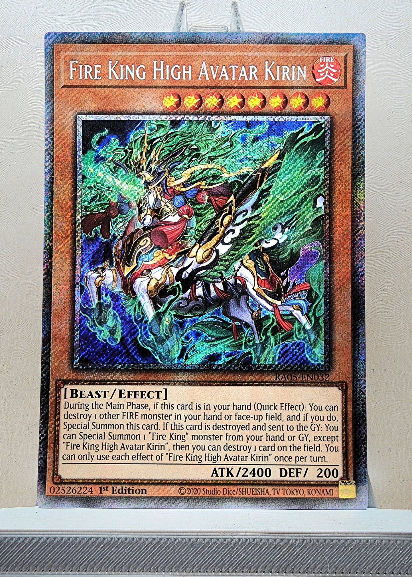 Yugioh! 1x Fire King High Avatar Kirin (RA05 - Platinum Secret Rare) 1st Edition