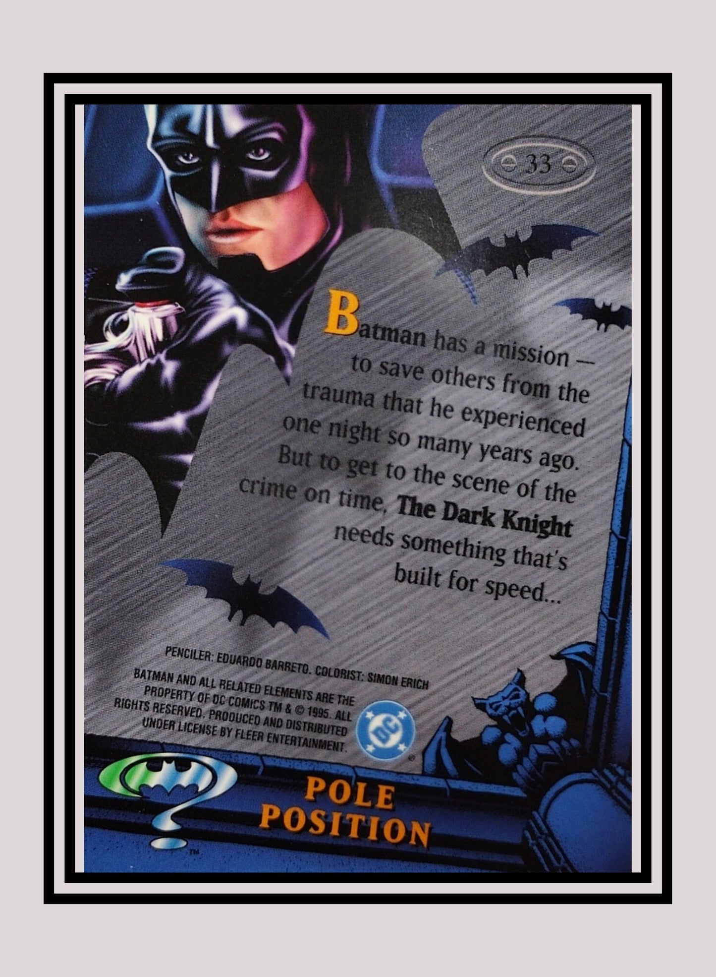 DC! 1x Pole Position - Base Metal (#033 - 1995 Fleer Batman Forever Metal)
