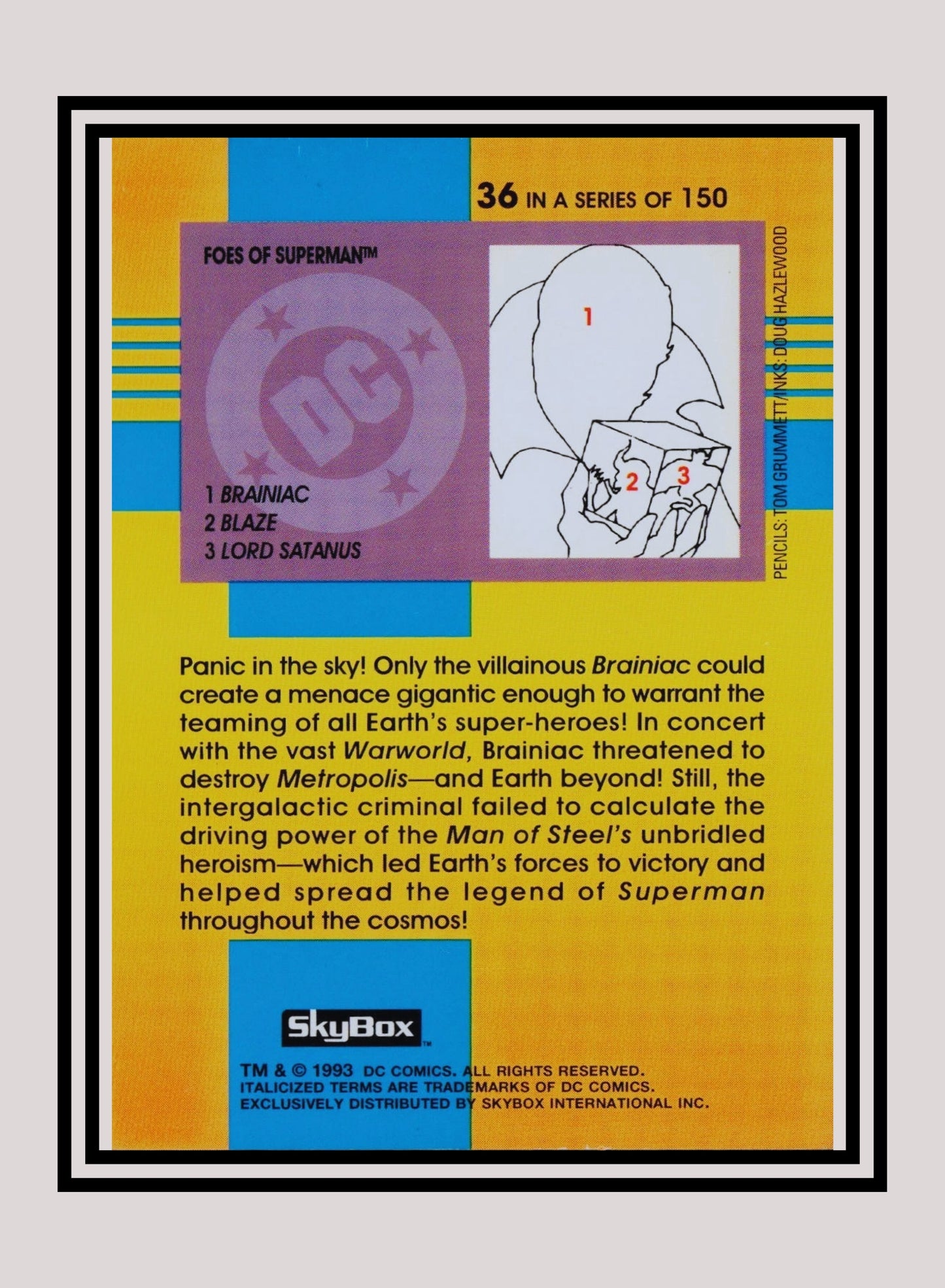 DC! 1x Foes of Superman - Base (#036 - 1993 Skybox DC Cosmic Teams)