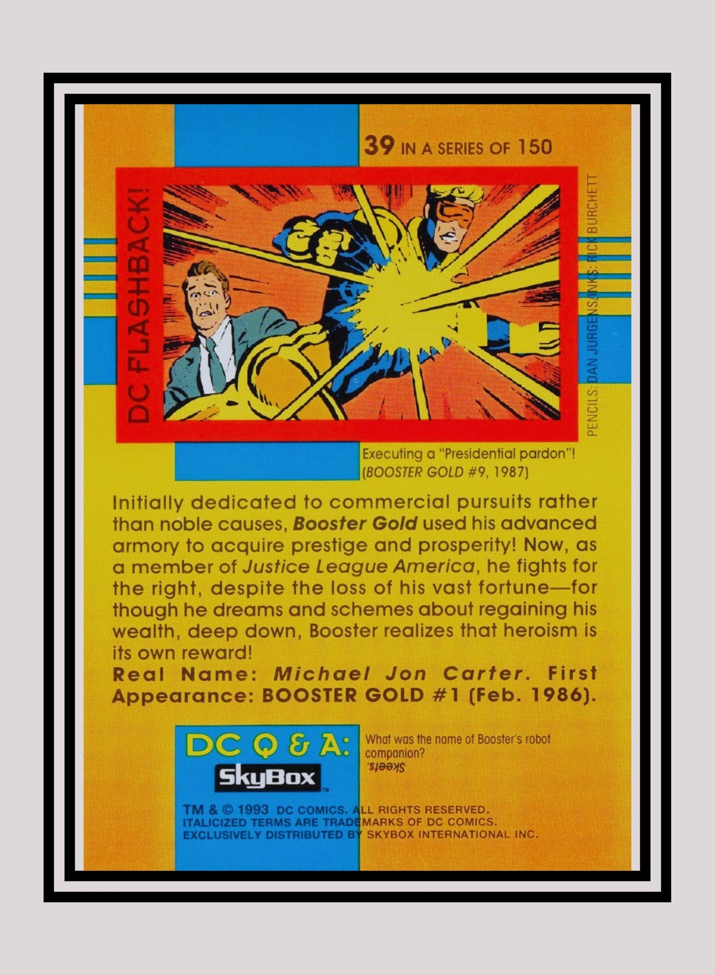 DC! 1x Booster Gold - Base (#039 - 1993 Skybox DC Cosmic Teams)