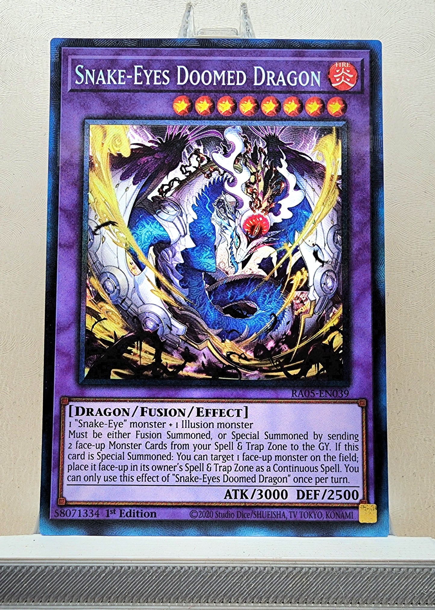 Yugioh! 1x Snake-Eyes Doomed Dragon (RA05 - Prismatic Collectors Rare) 1st Edition