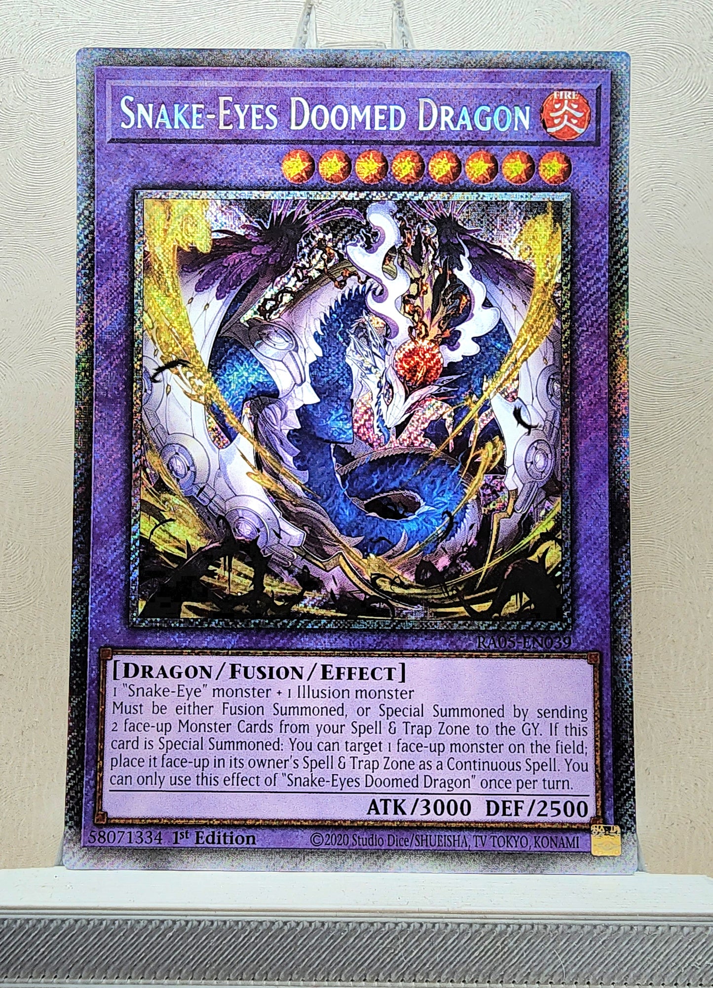 Yugioh! 1x Snake-Eyes Doomed Dragon (RA05 - Platinum Secret Rare) 1st Edition