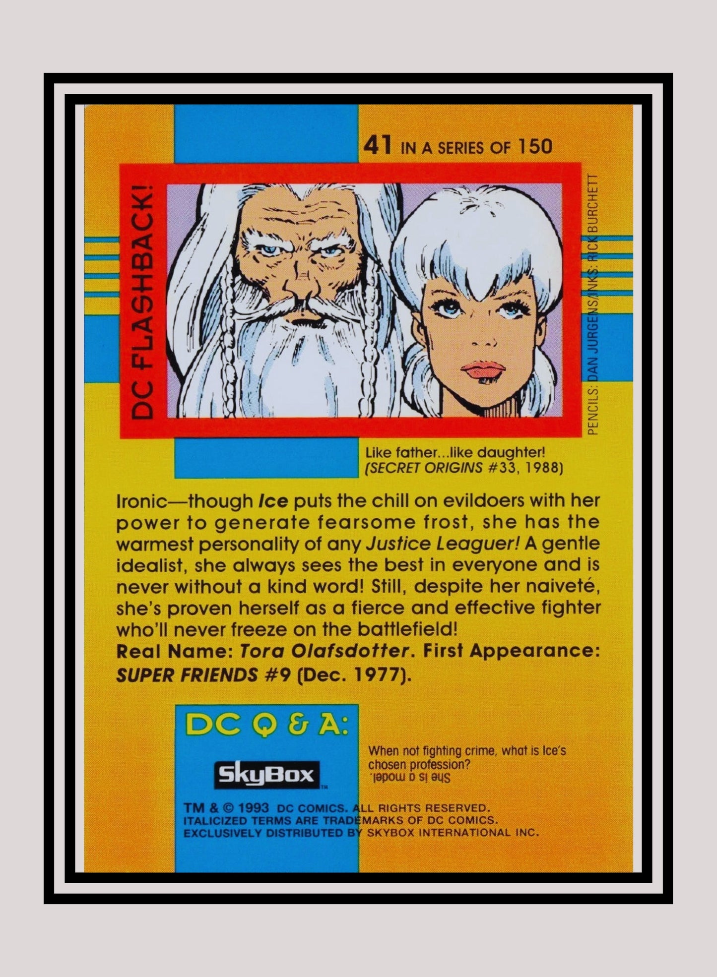 DC! 1x Ice - Base (#041 - 1993 Skybox DC Cosmic Teams)