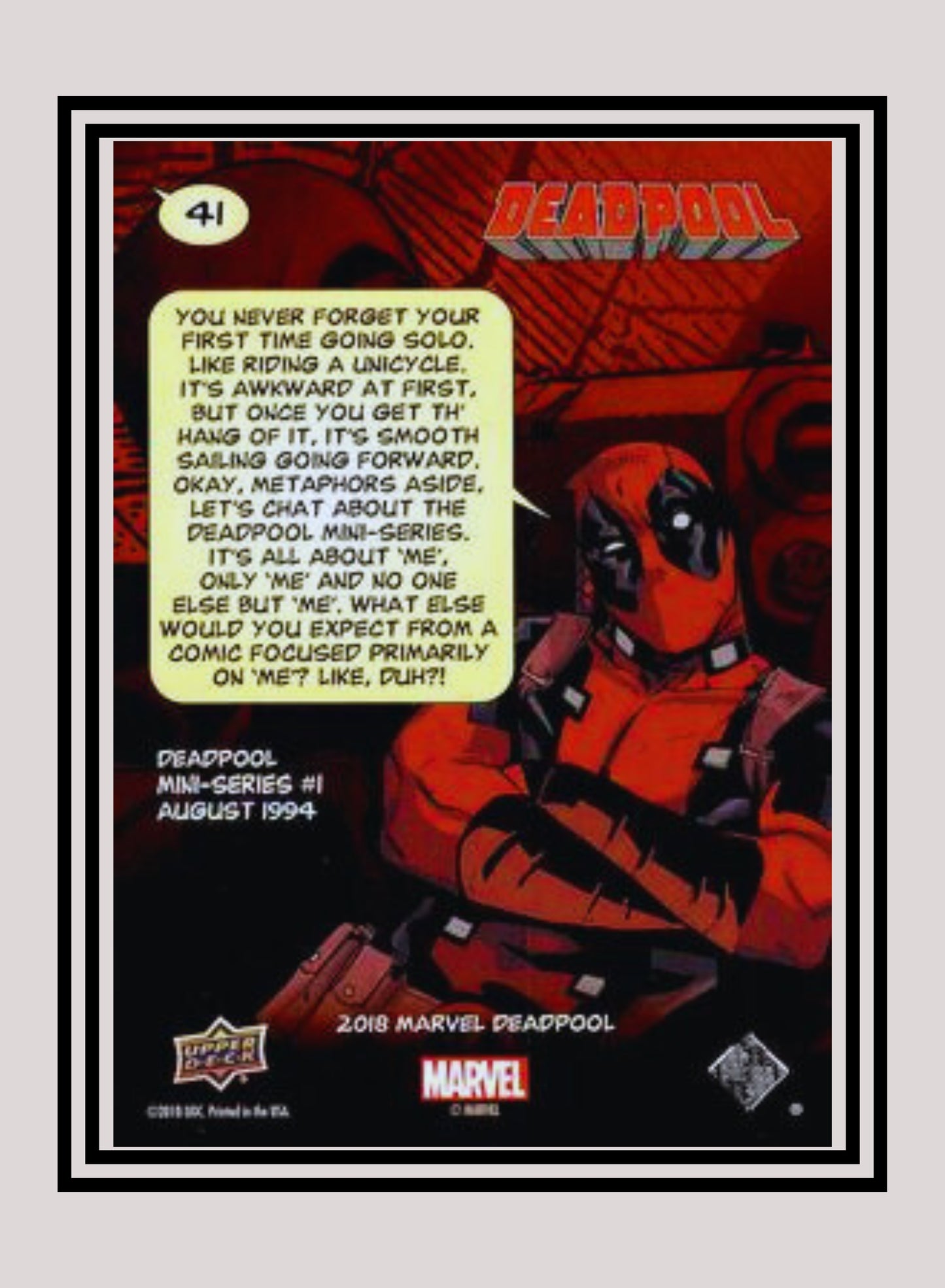 Marvel! 1x #1 - Base (#041 - 2019 Upper Deck Deadpool)
