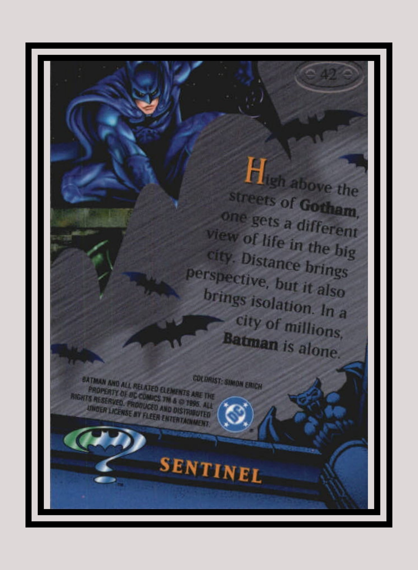 DC! 1x Sentinel - Base Metal (#042 - 1995 Fleer Batman Forever Metal)