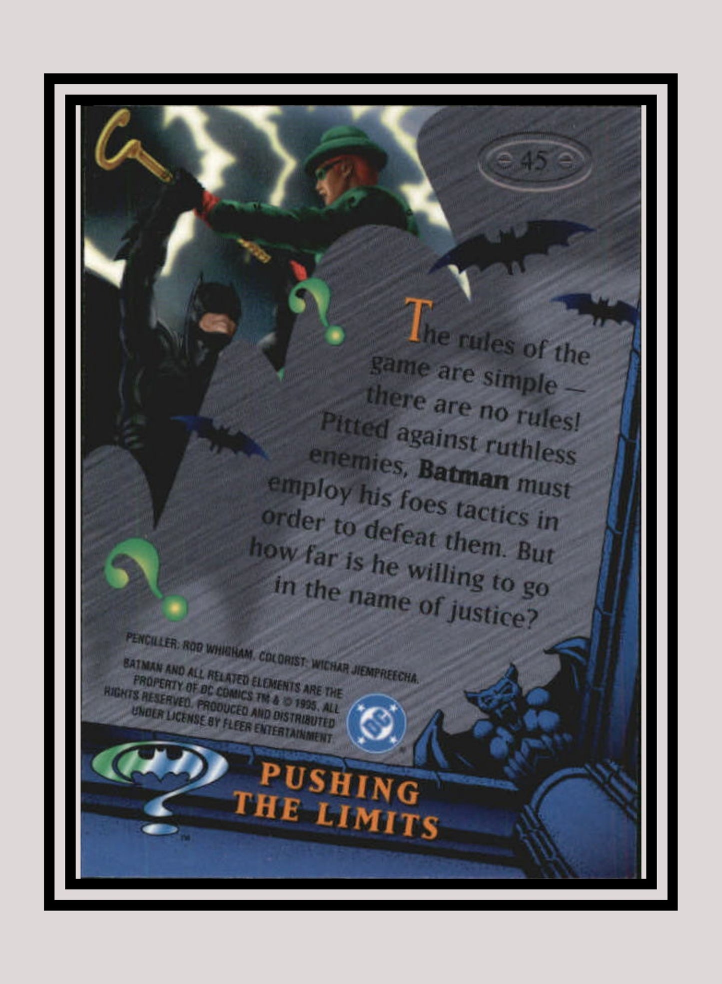DC! 1x Pushing the Limits - Base Metal (#045 - 1995 Fleer Batman Forever Metal)
