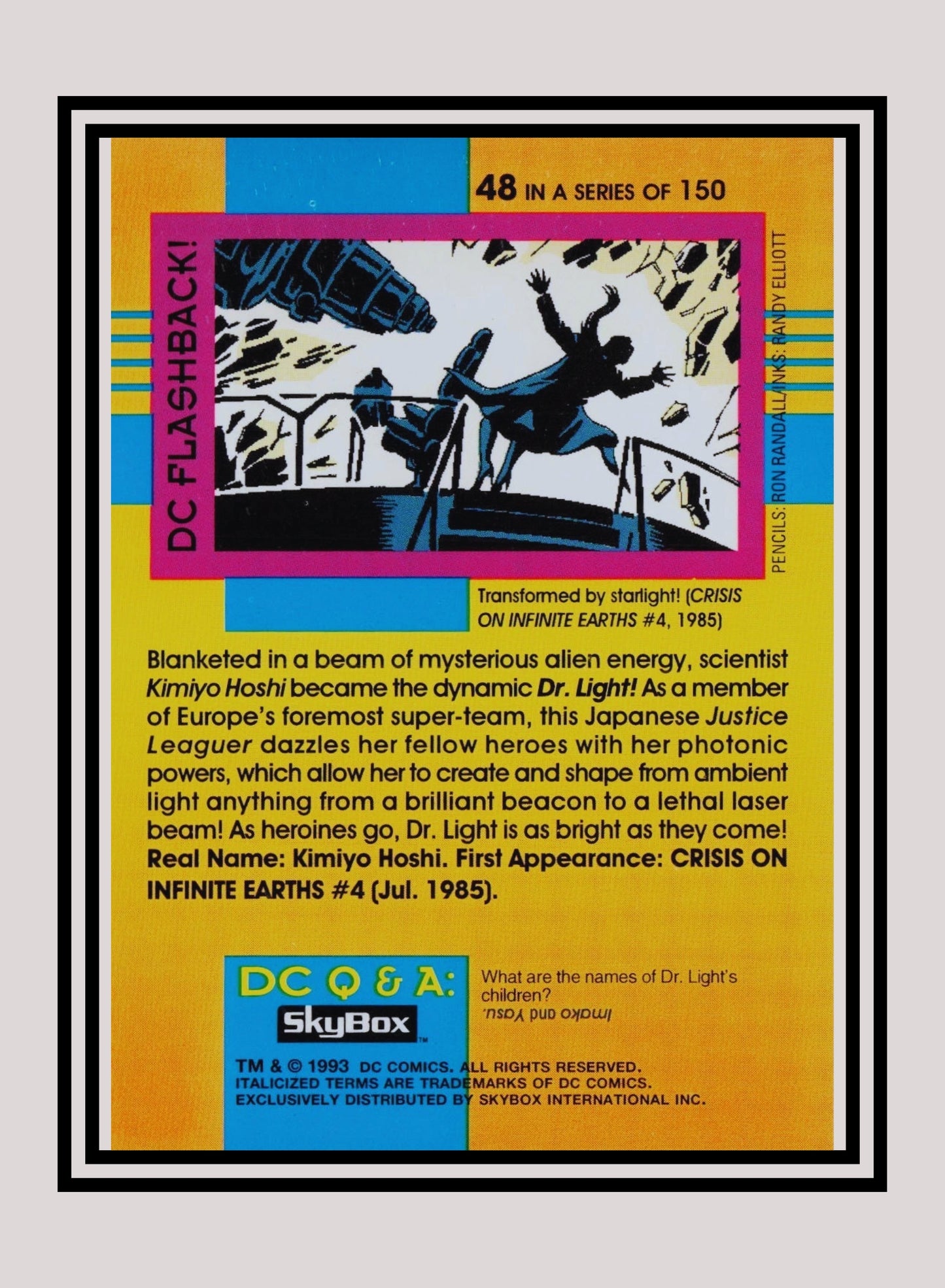 DC! 1x Dr. Light - Base (#048 - 1993 Skybox DC Cosmic Teams)