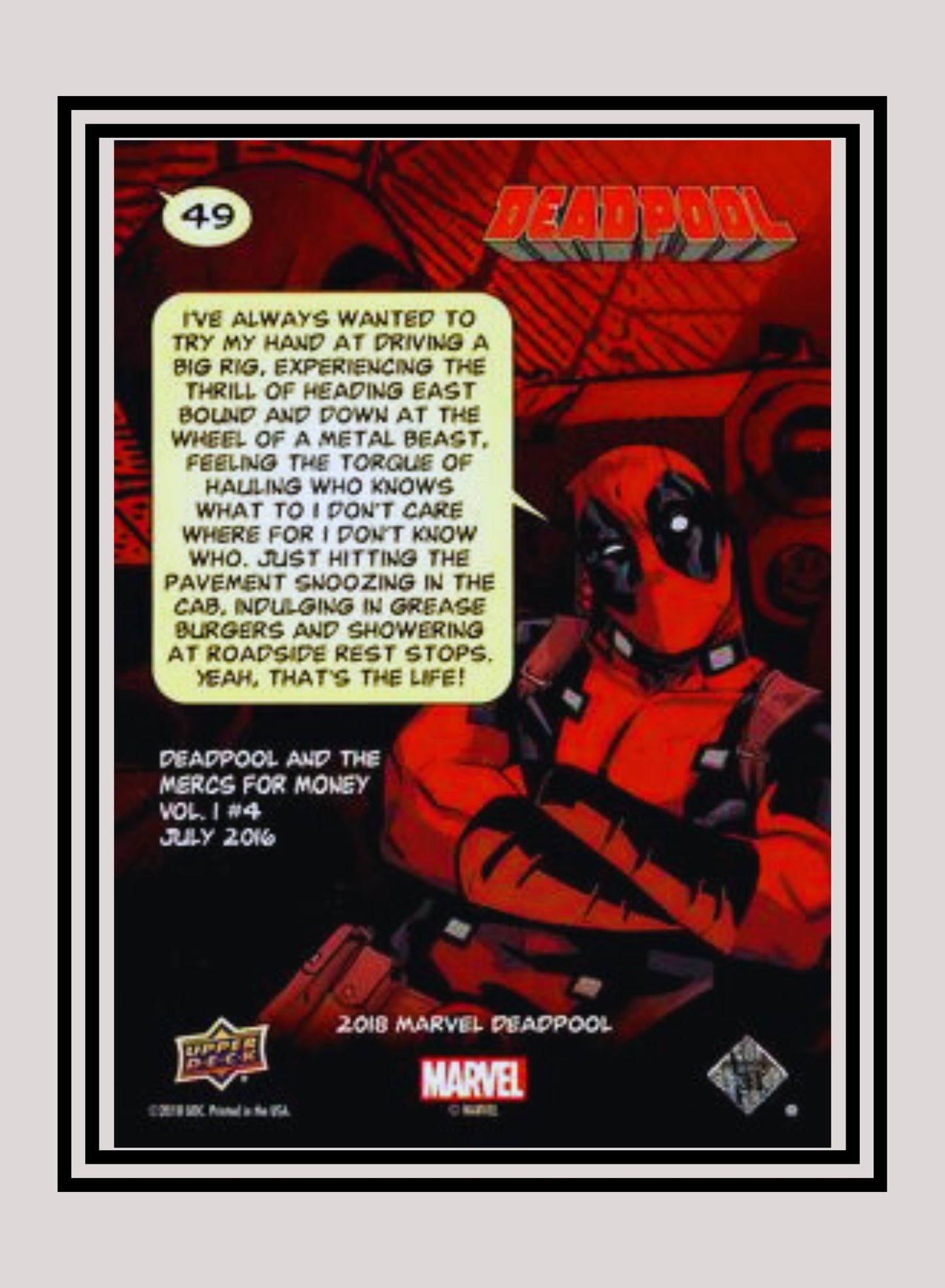 Marvel! 1x What Now Boss? - Base (#049 - 2019 Upper Deck Deadpool)