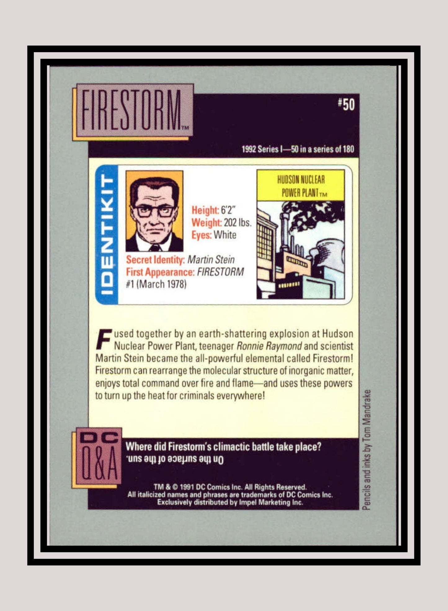 DC! 1x Firestorm - Base (#050 - 1991 Impel DC Cosmic Cards)