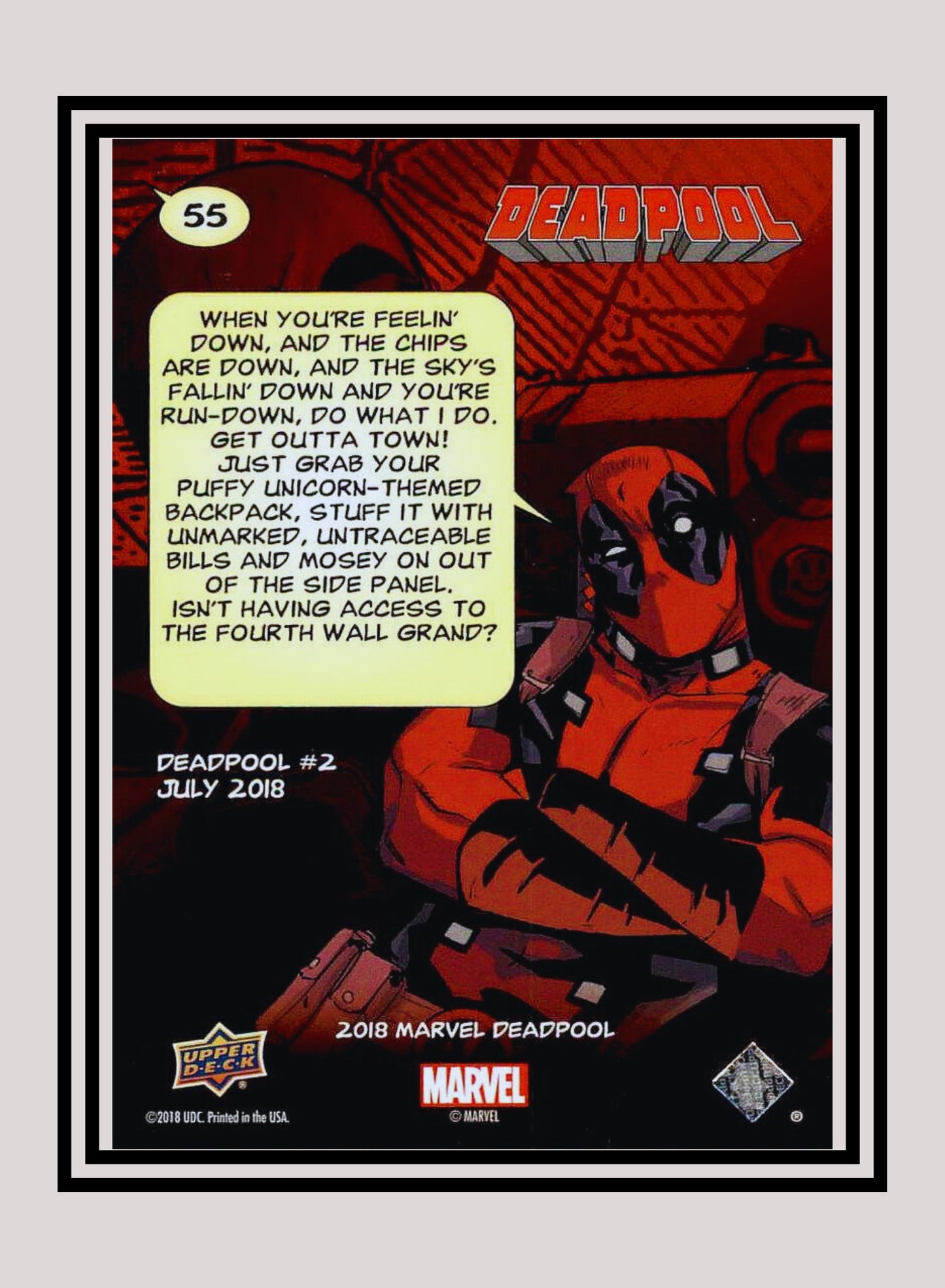 Marvel! 1x Official Business - Base (#055 - 2019 Upper Deck Deadpool)