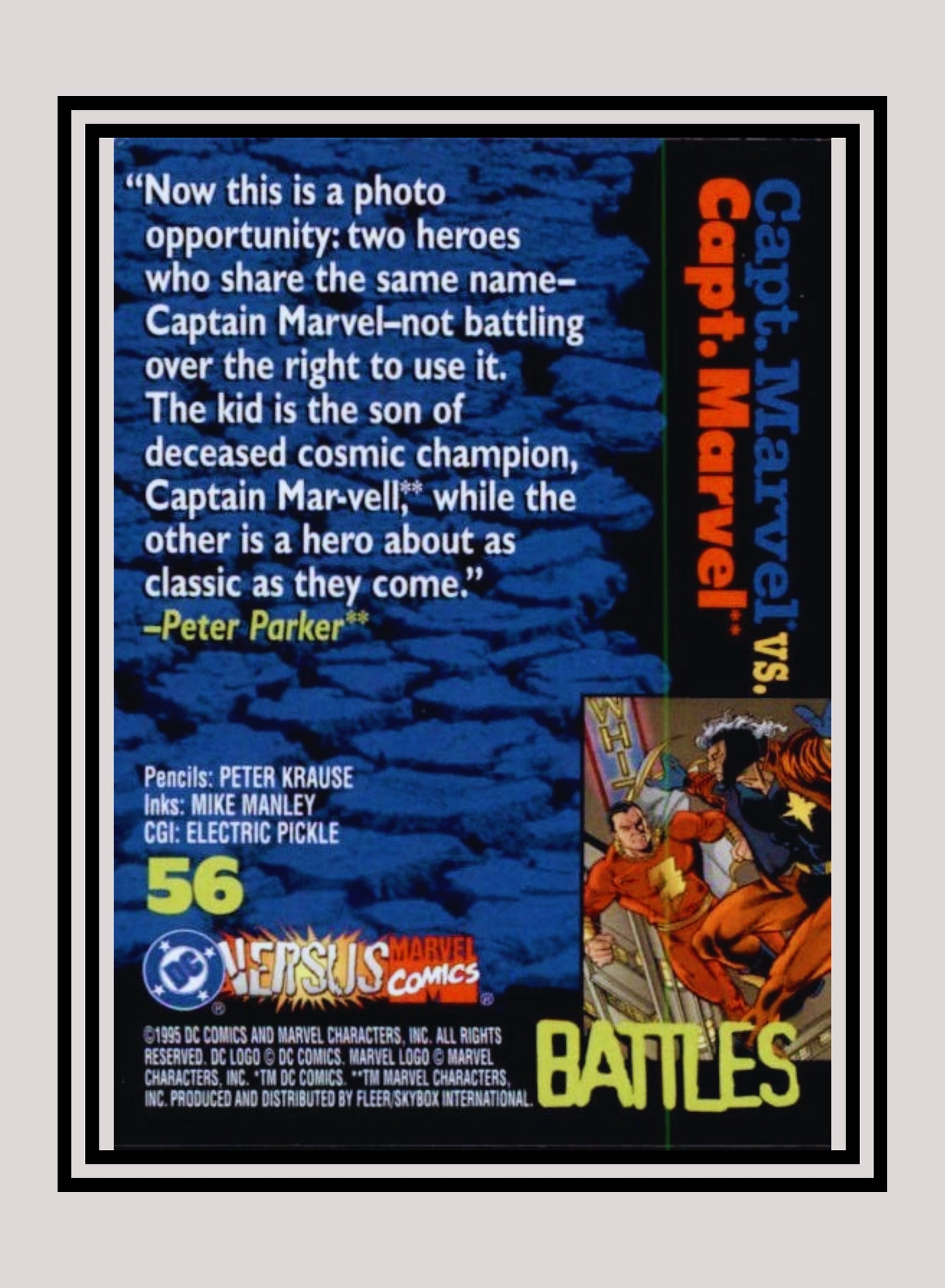 Marvel! 1x Capt. Marvel vs. Capt. Marvel - Base (#056 - 1995 Fleer DC vs. Marvel Comics)
