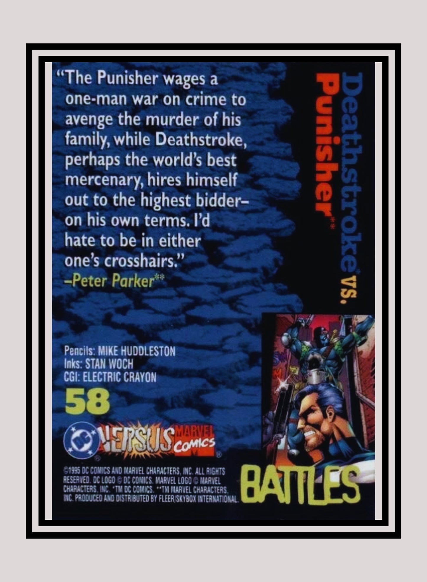 Marvel! 1x Deathstroke vs. Punisher - Base (#058 - 1995 Fleer DC vs. Marvel Comics)