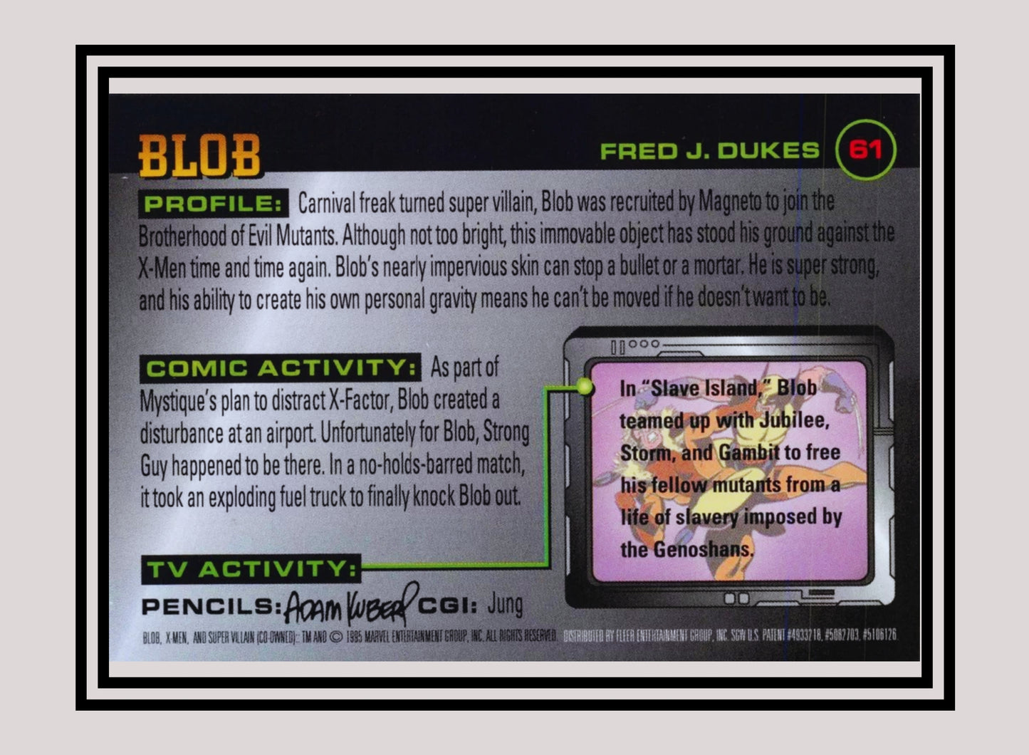 Marvel! 1x Blob - Base (#061 - 1996 Fleer X Men)